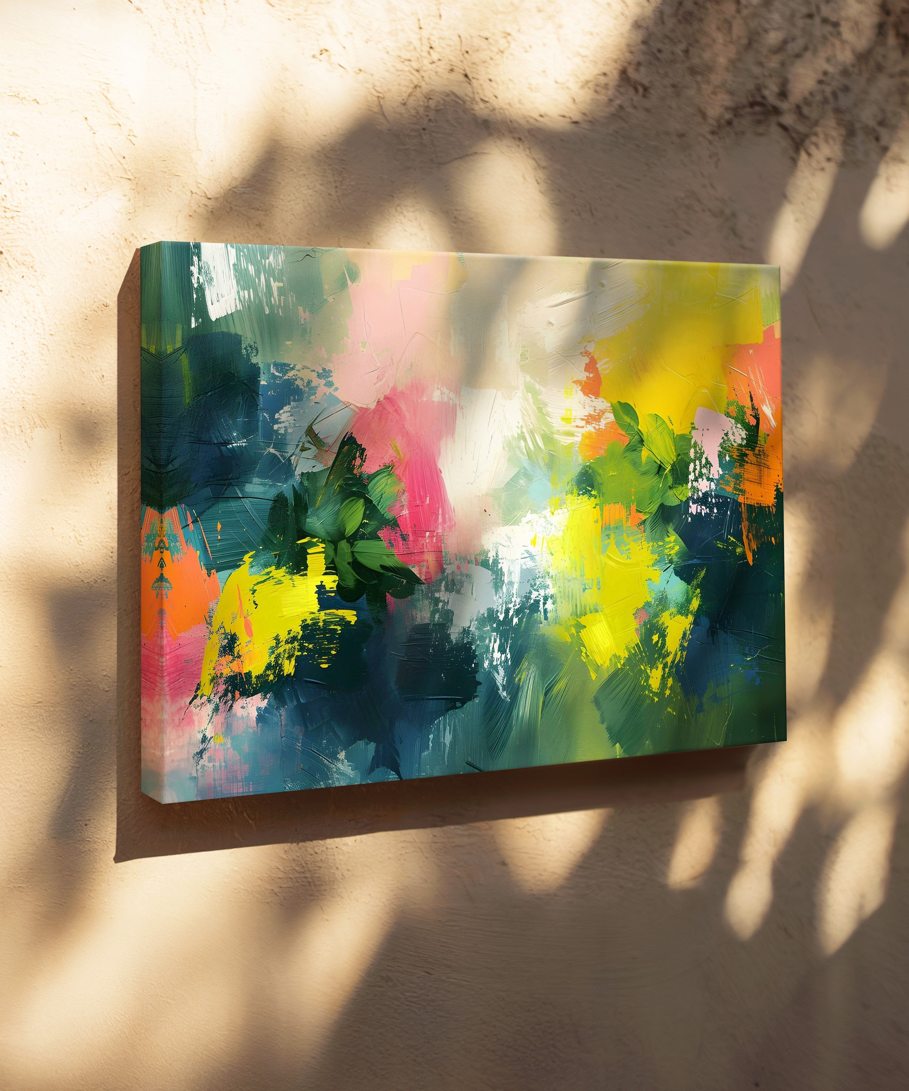 Green Passion | Yağlıboya dokulu canvas baskı