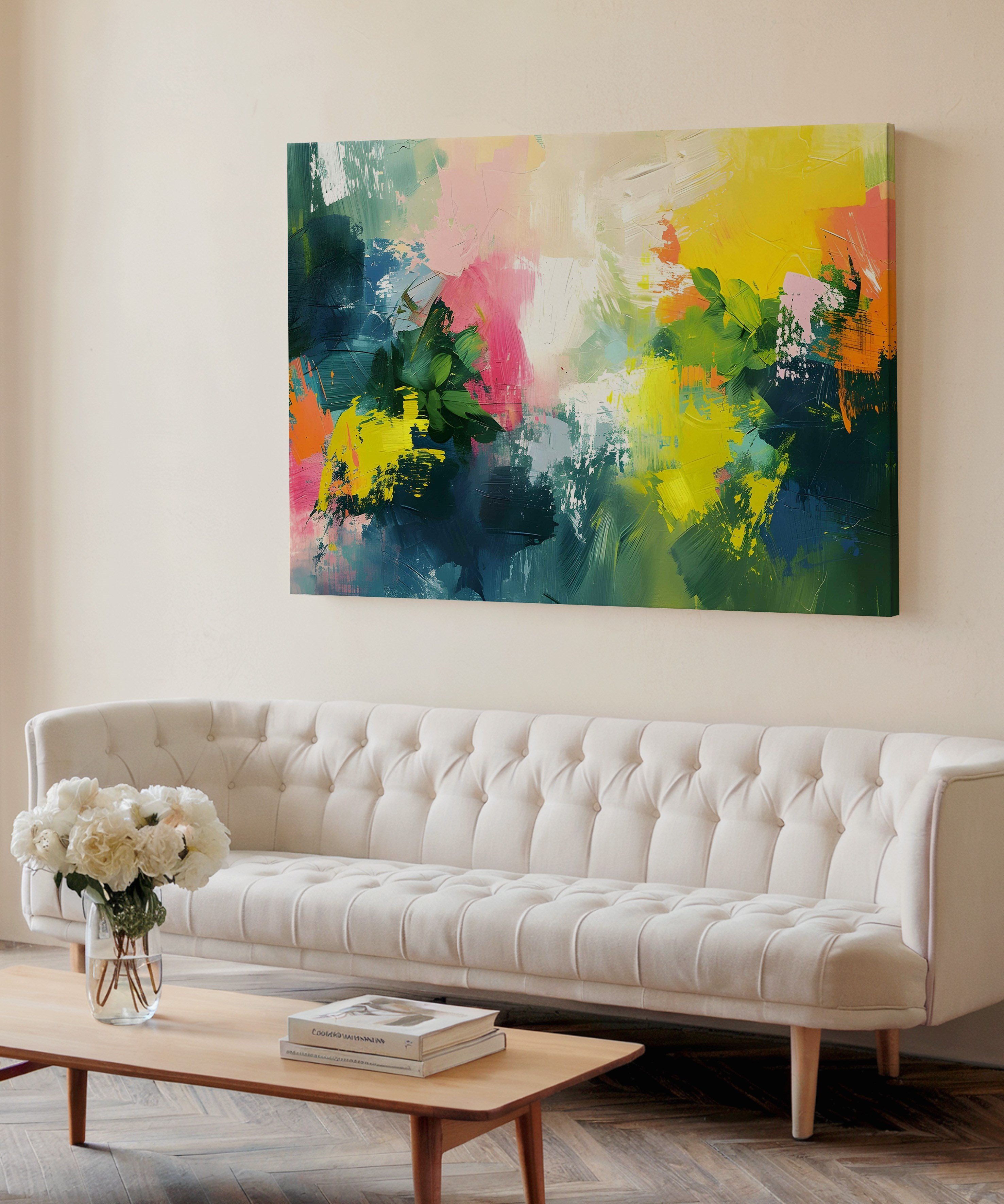 Green Passion | Yağlıboya dokulu canvas baskı