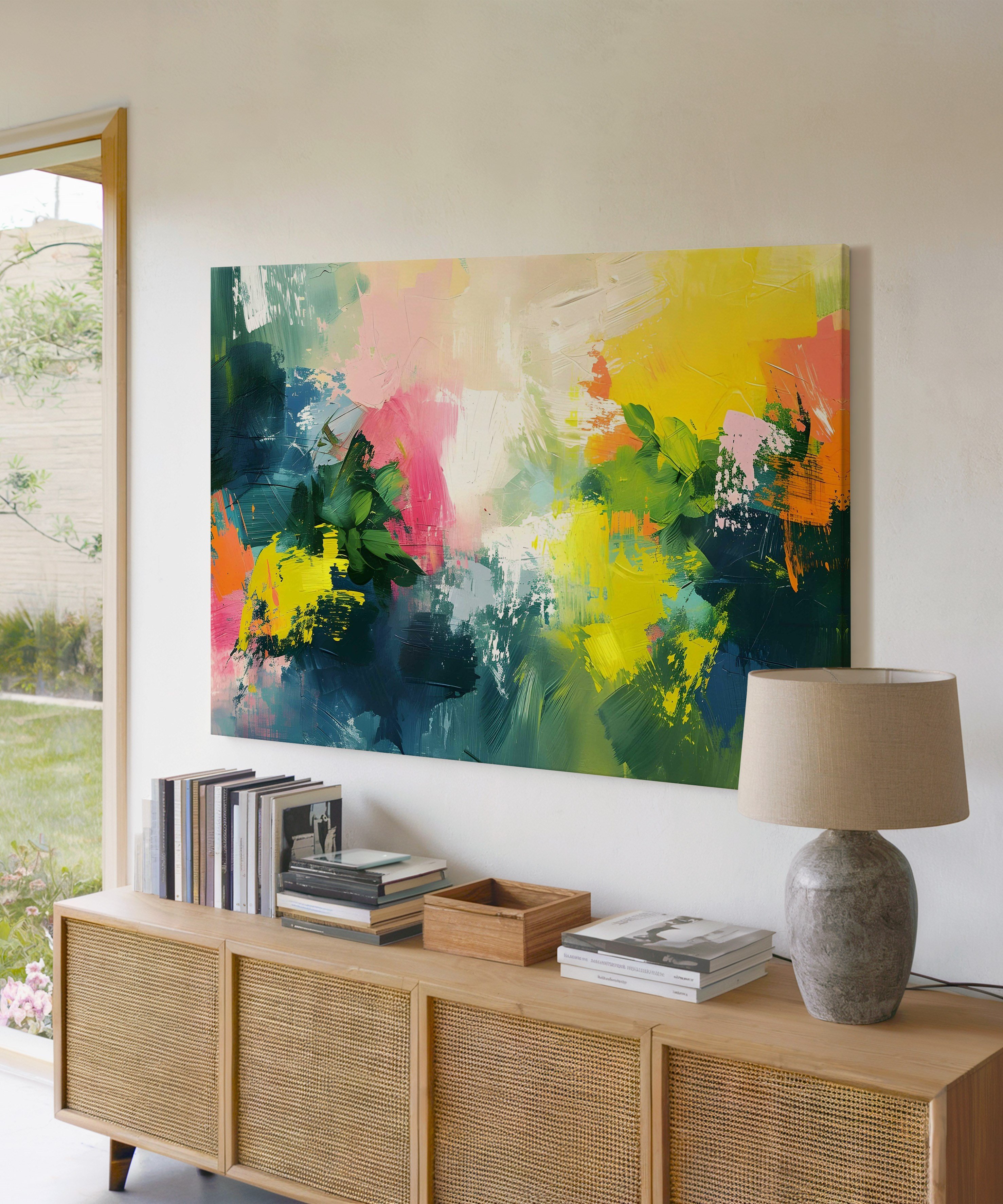 Green Passion | Yağlıboya dokulu canvas baskı