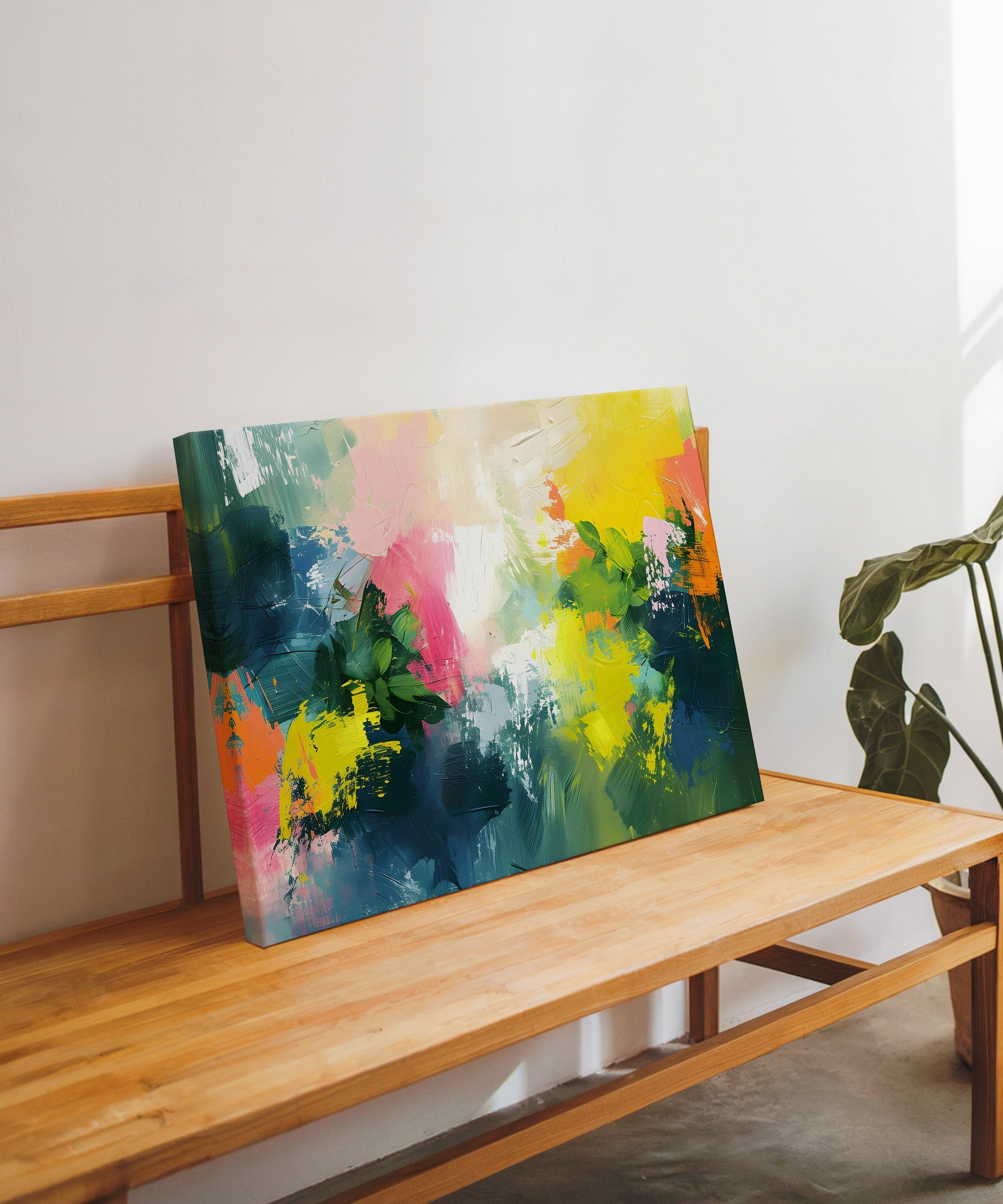 Green Passion | Yağlıboya dokulu canvas baskı
