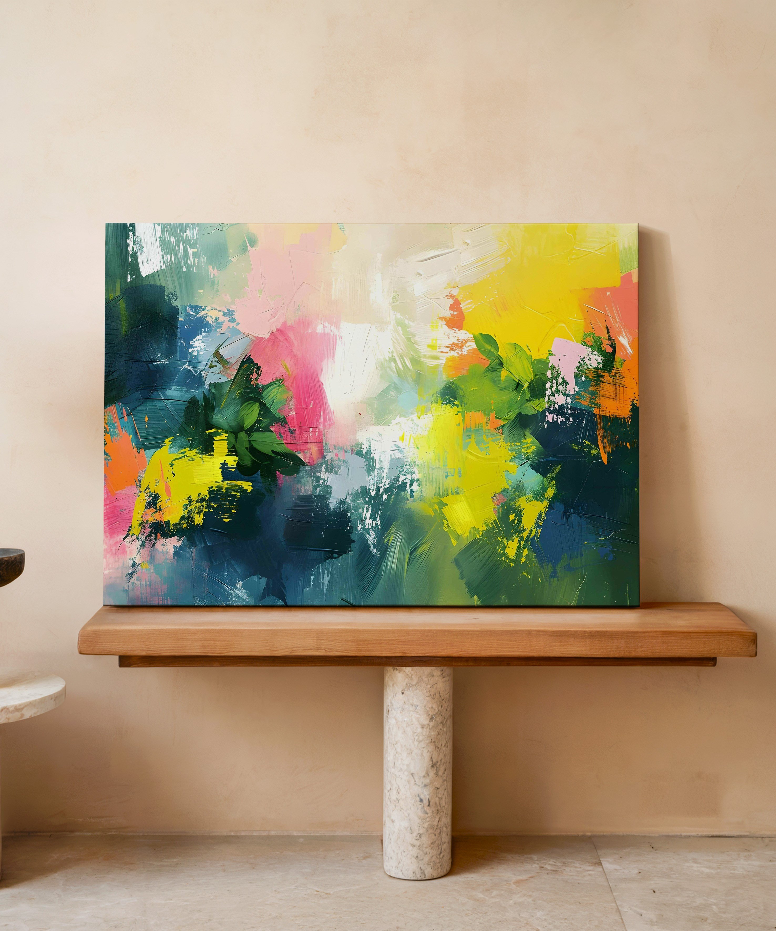 Green Passion | Yağlıboya dokulu canvas baskı