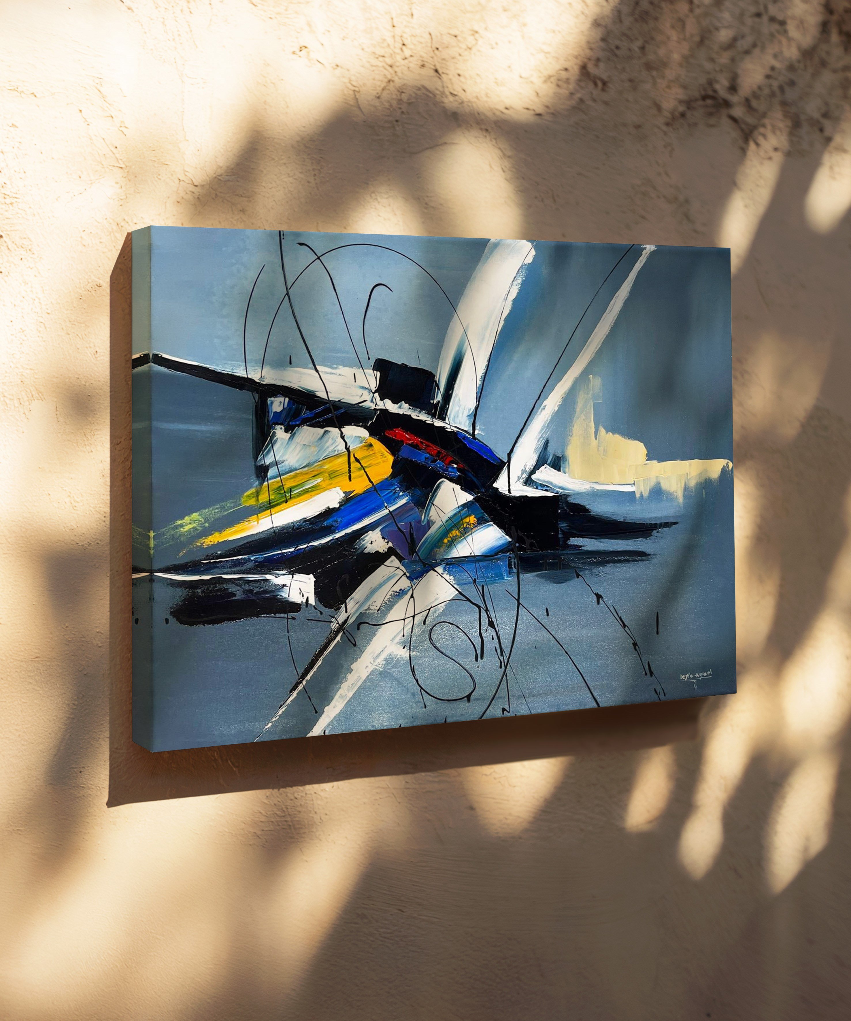 Gri Soyut | Yağlıboya dokulu canvas baskı