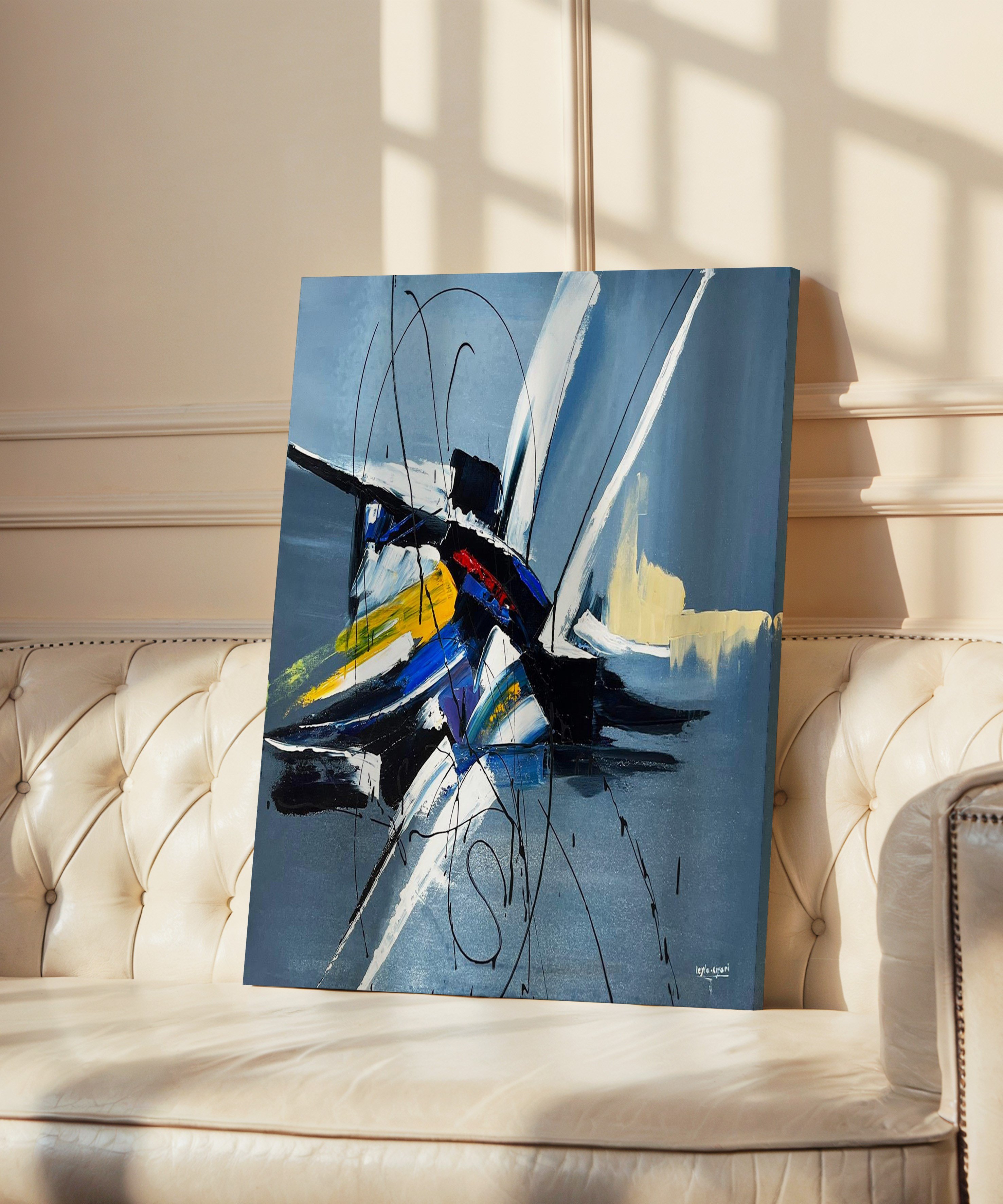 Gri Soyut | Yağlıboya dokulu canvas baskı