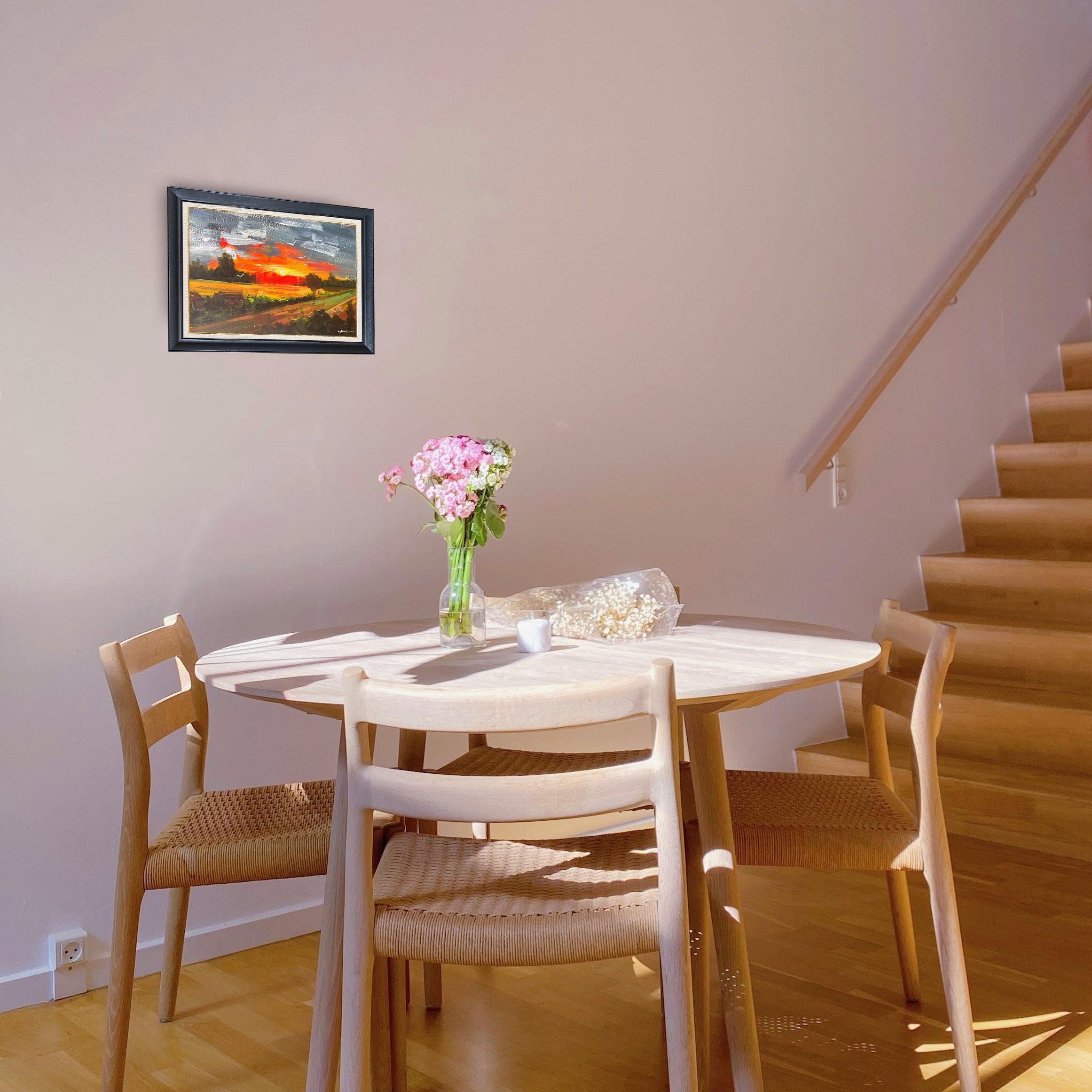 Gün Batımı Yol Manzara   | Yağlı Boya Tablo 