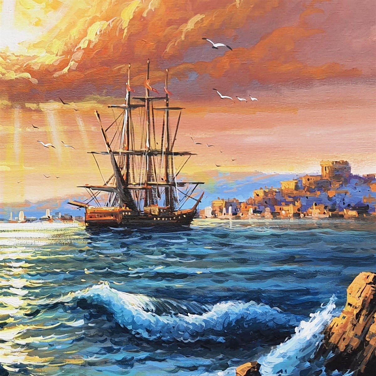 Günbatımı İstanbul  I Yağlı Boya TabloGünbatımı İstanbul  I Yağlı Boya Tablo  Orjinal El Yapımı ResimDoğa
