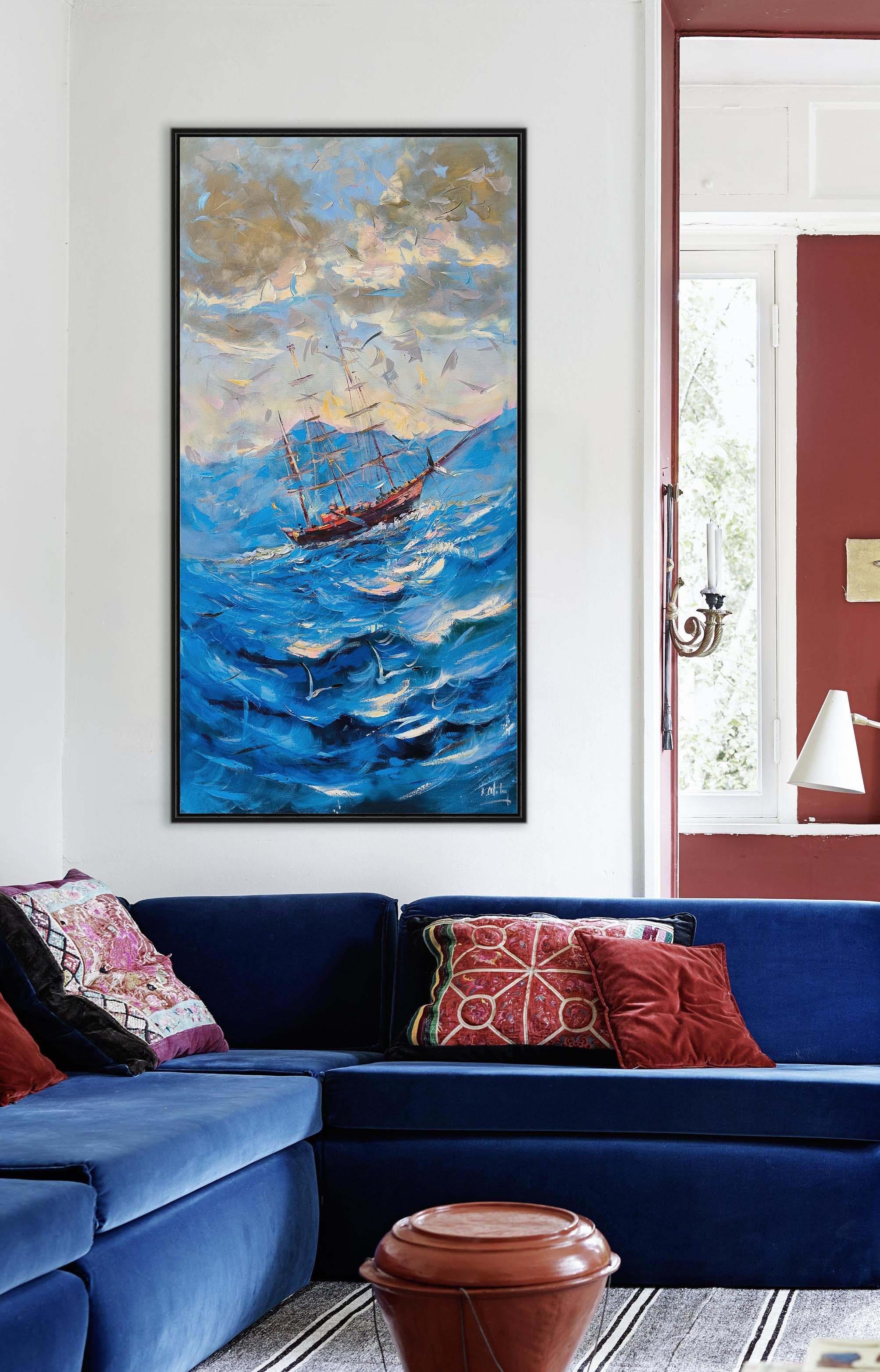 Heybetli Dalgalarda | Yağlı Boya Tablo