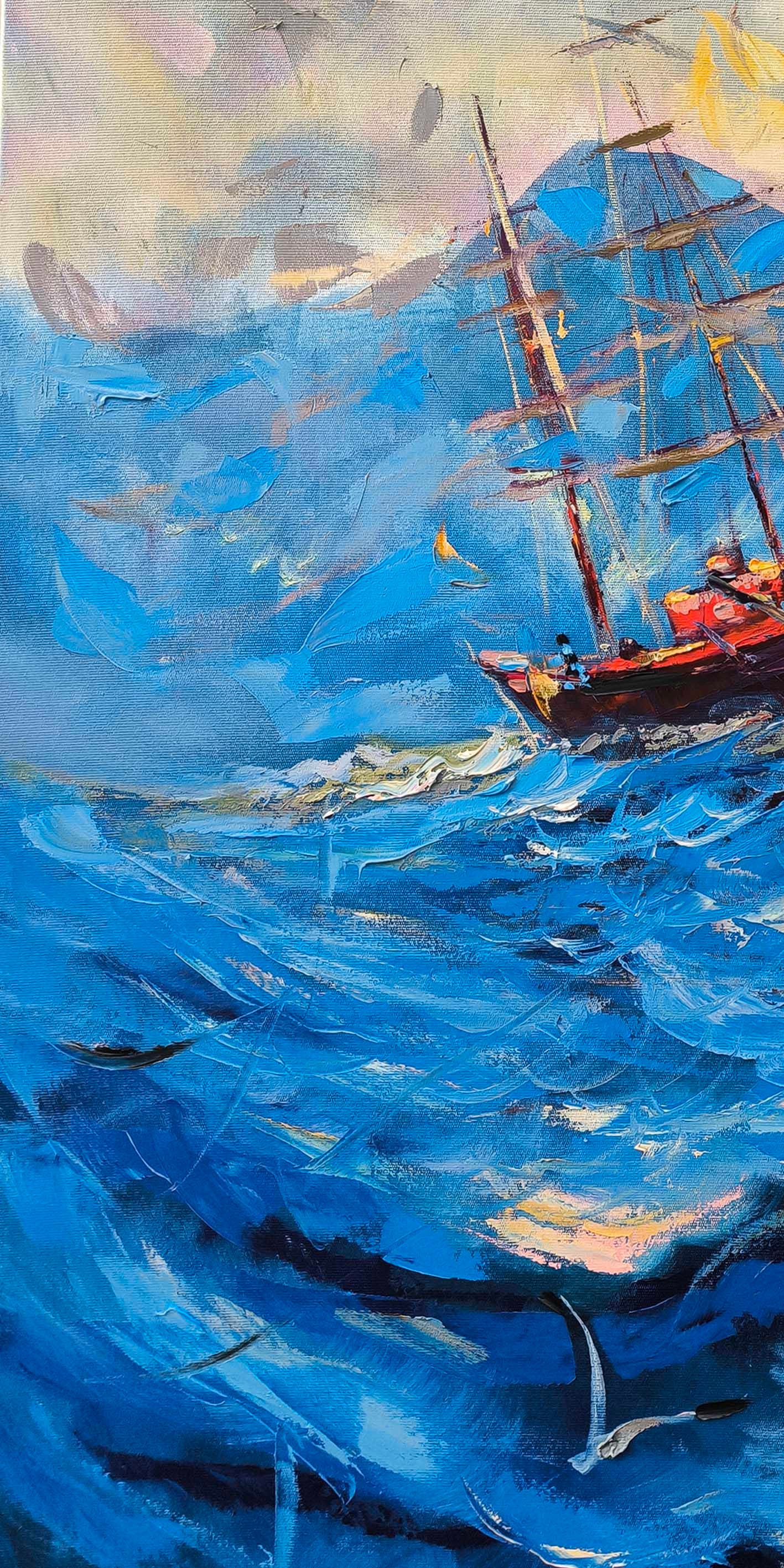 Heybetli Dalgalarda | Yağlı Boya Tablo