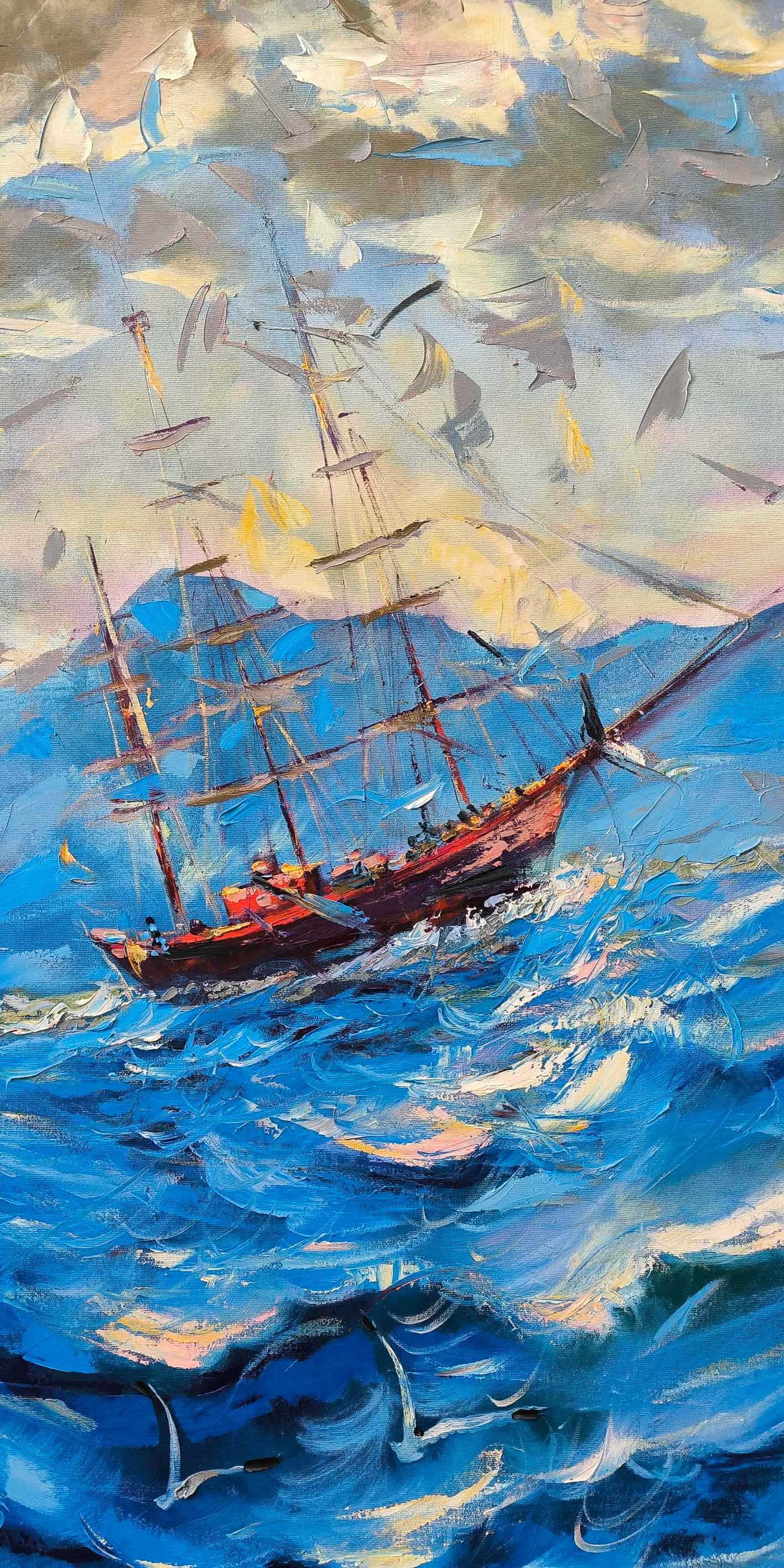 Heybetli Dalgalarda | Yağlı Boya Tablo