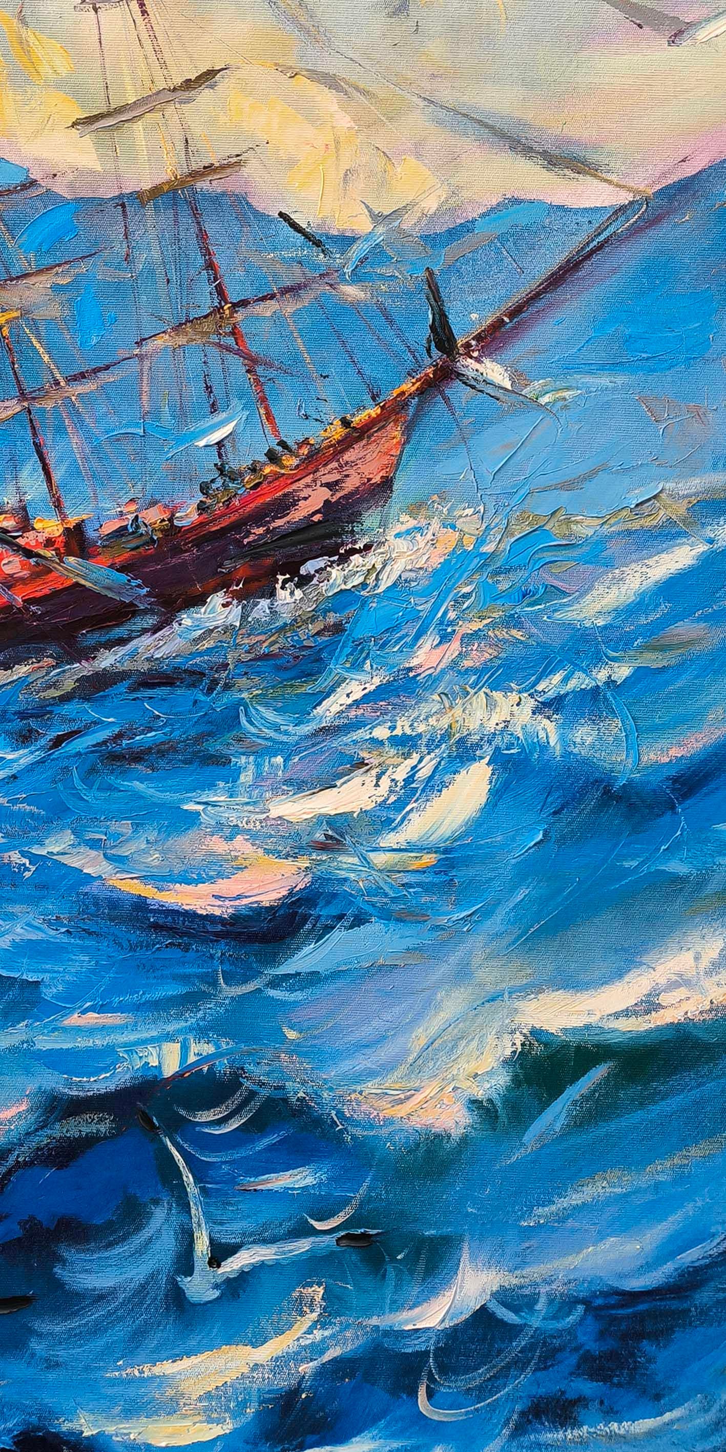 Heybetli Dalgalarda | Yağlı Boya Tablo