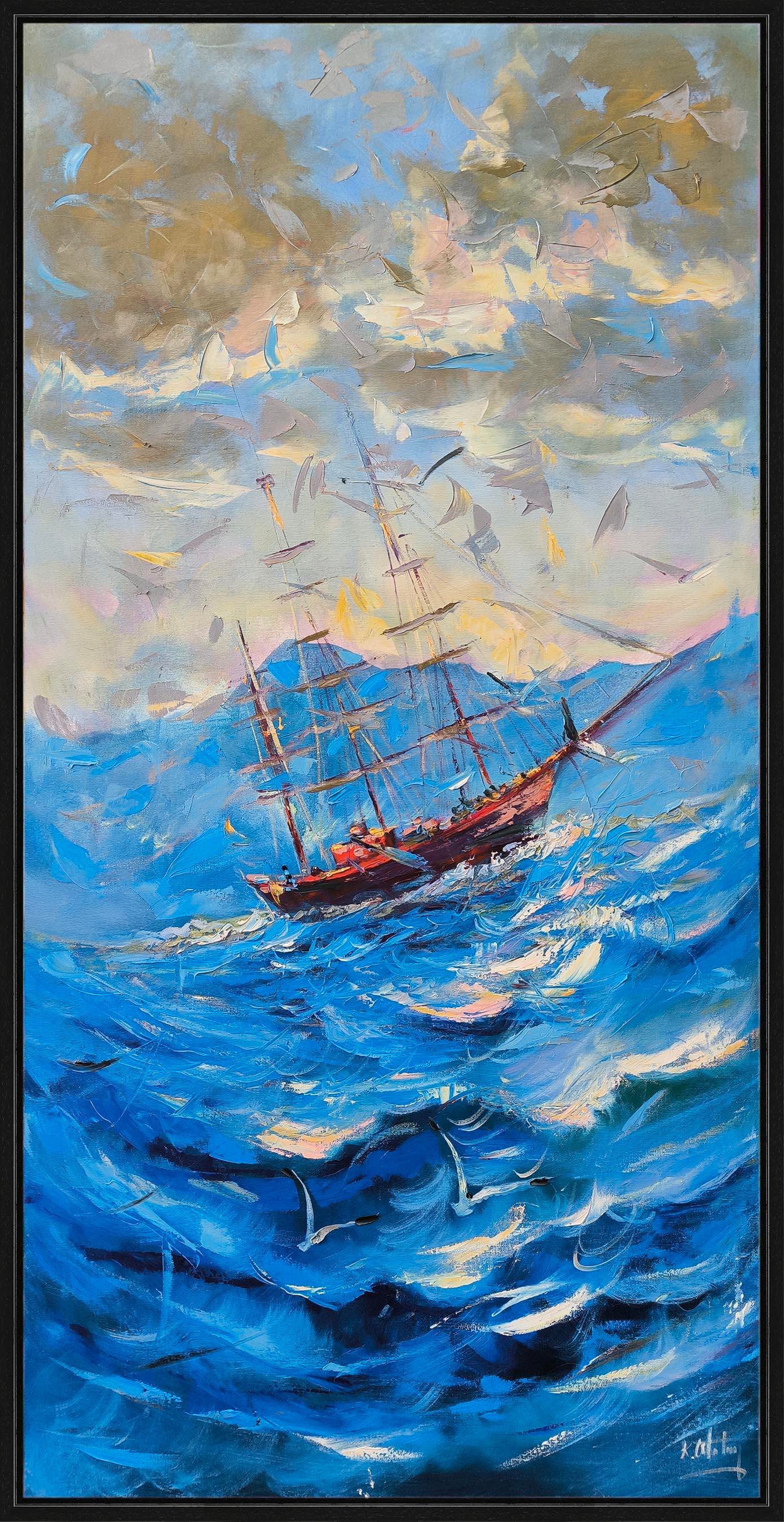 Heybetli Dalgalarda | Yağlı Boya Tablo