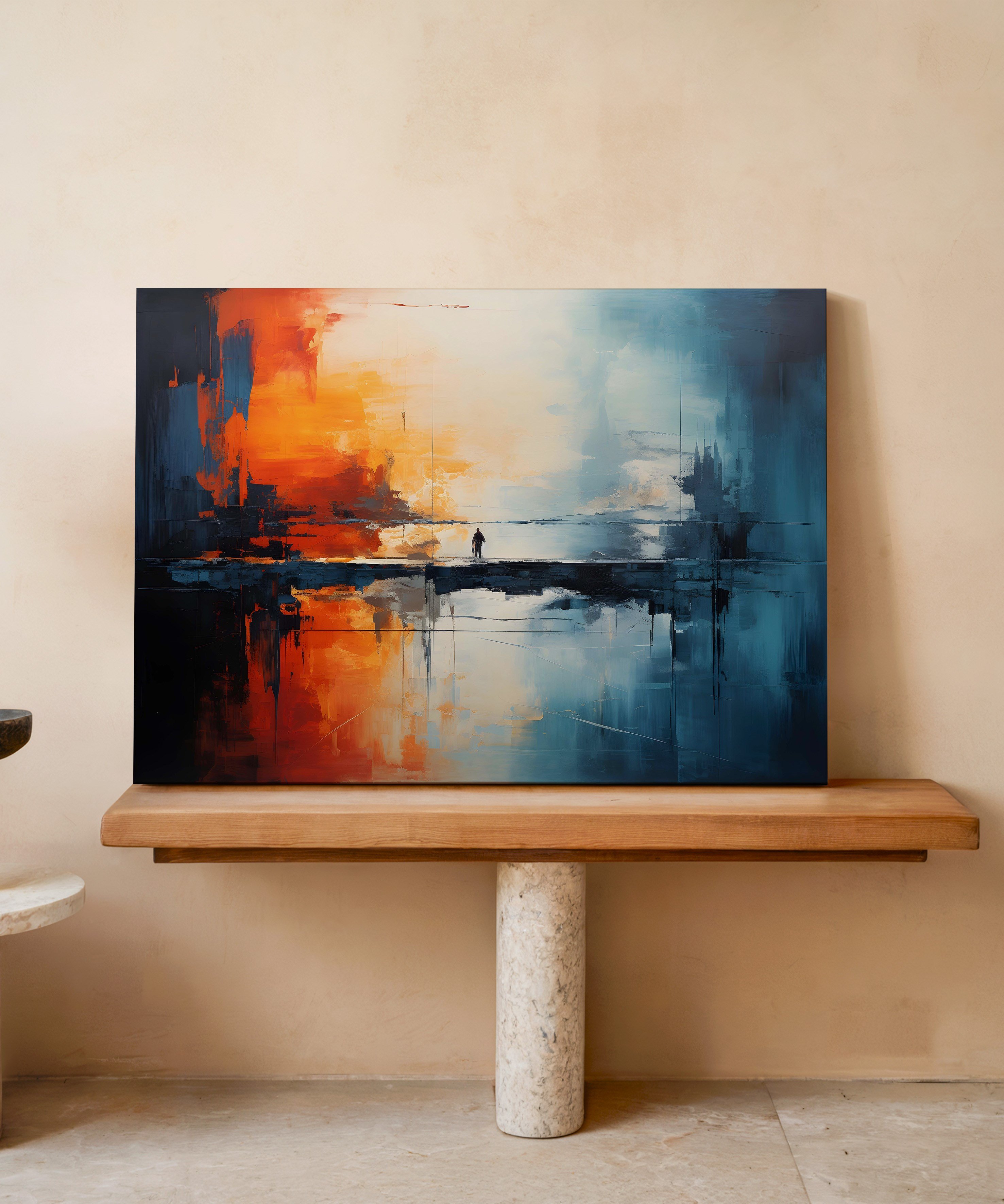 Hiçliğin Kıyısı | Yağlı Boya Dokulu Canvas Baskı