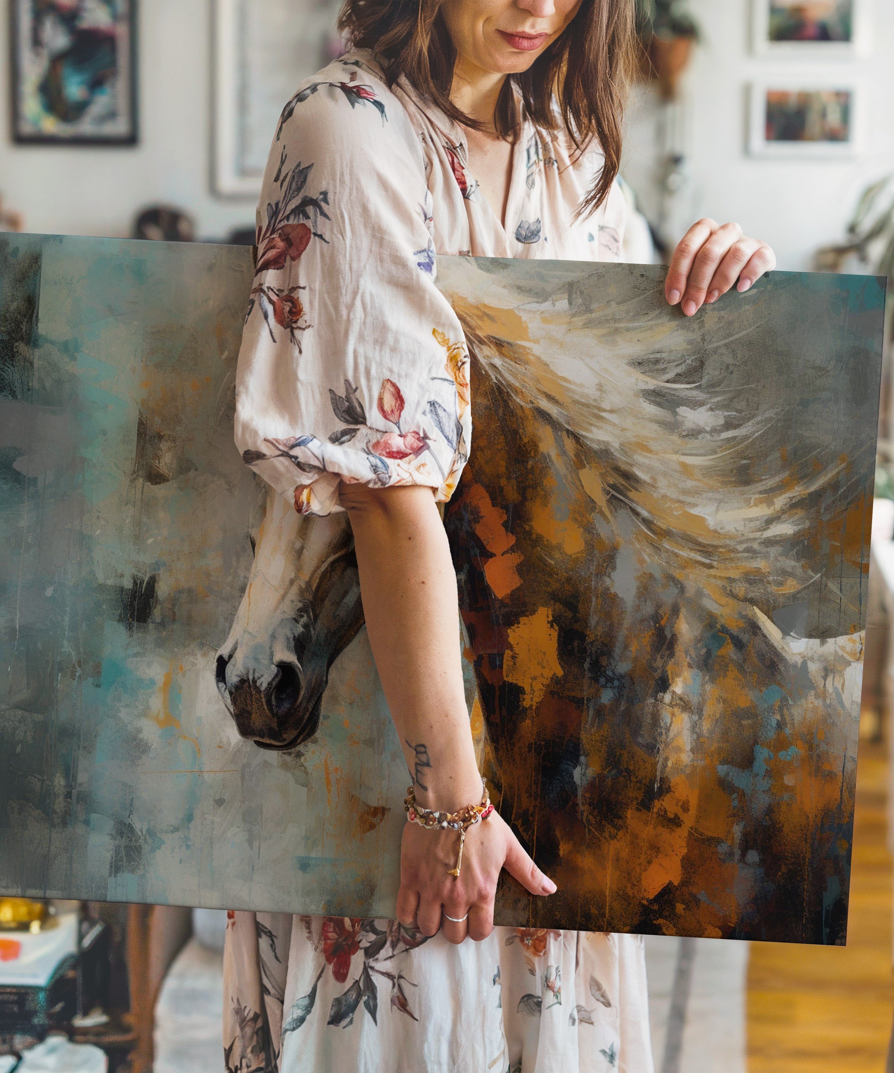 Horse Face | Yağlıboya dokulu canvas baskı