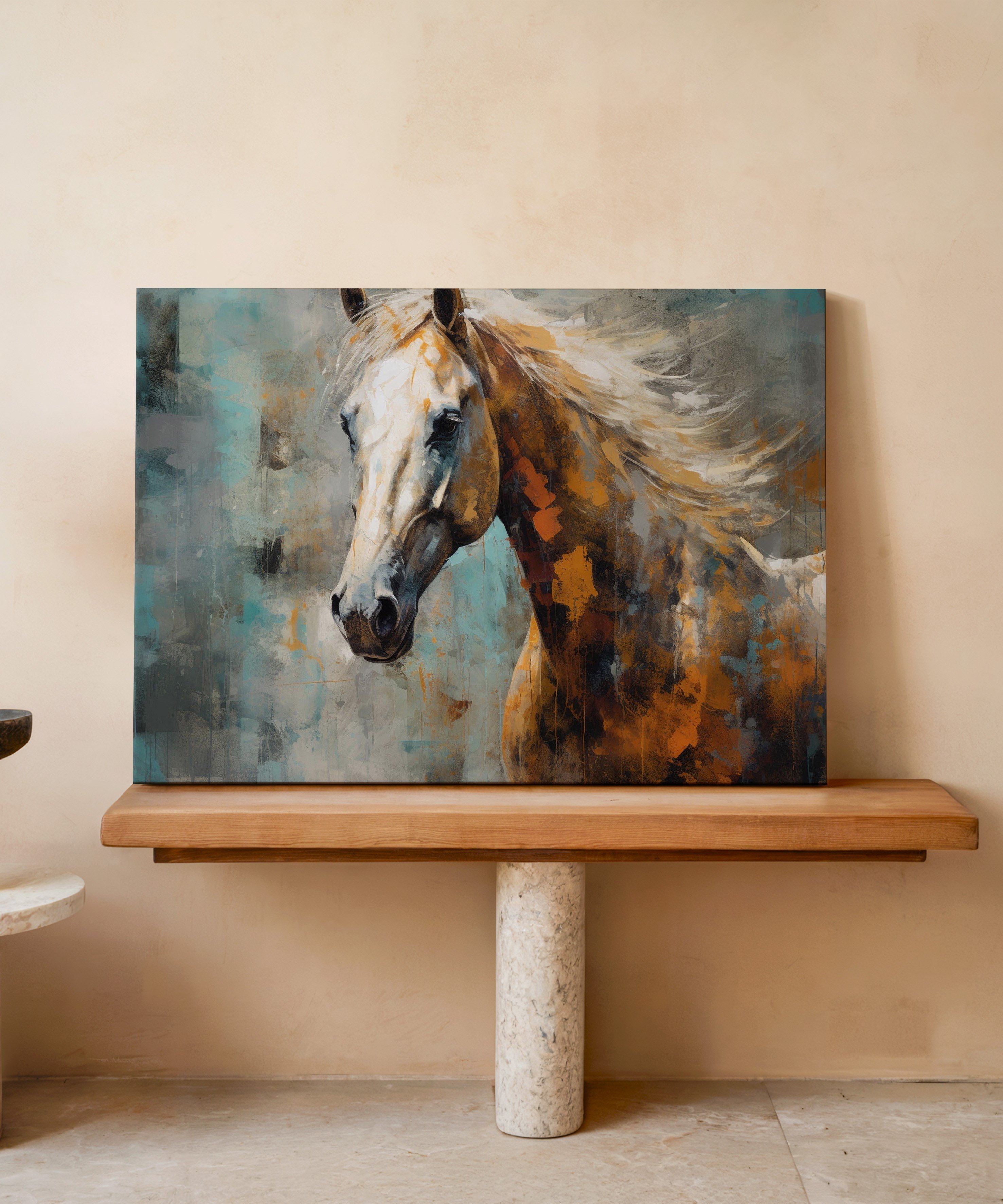 Horse Face | Yağlıboya dokulu canvas baskı