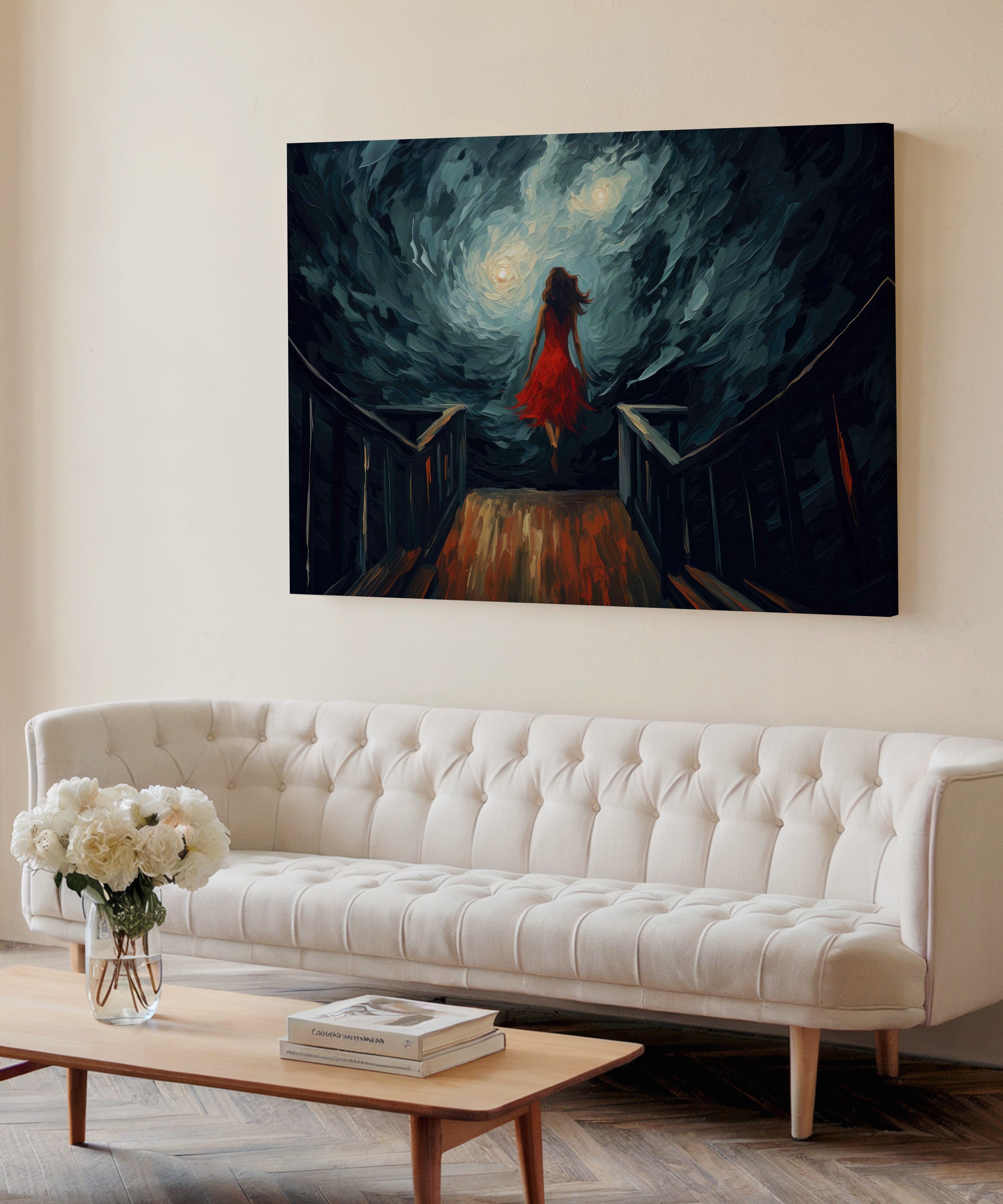 İki Yıldızın Çağrısı | Yağlı Boya Dokulu Canvas Baskı
