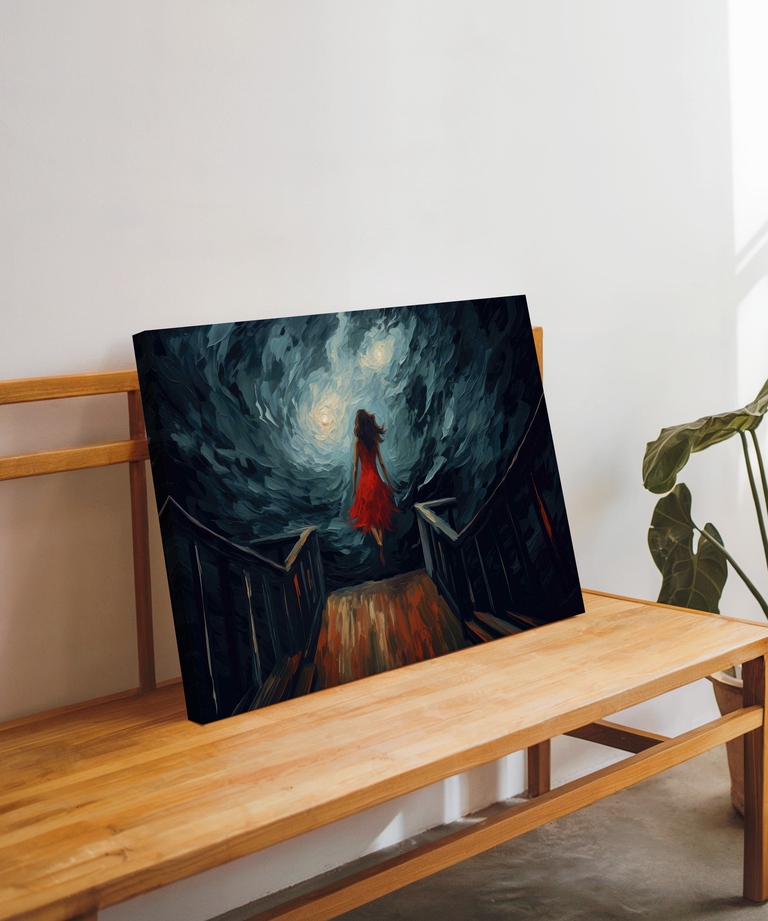 İki Yıldızın Çağrısı | Yağlı Boya Dokulu Canvas Baskı