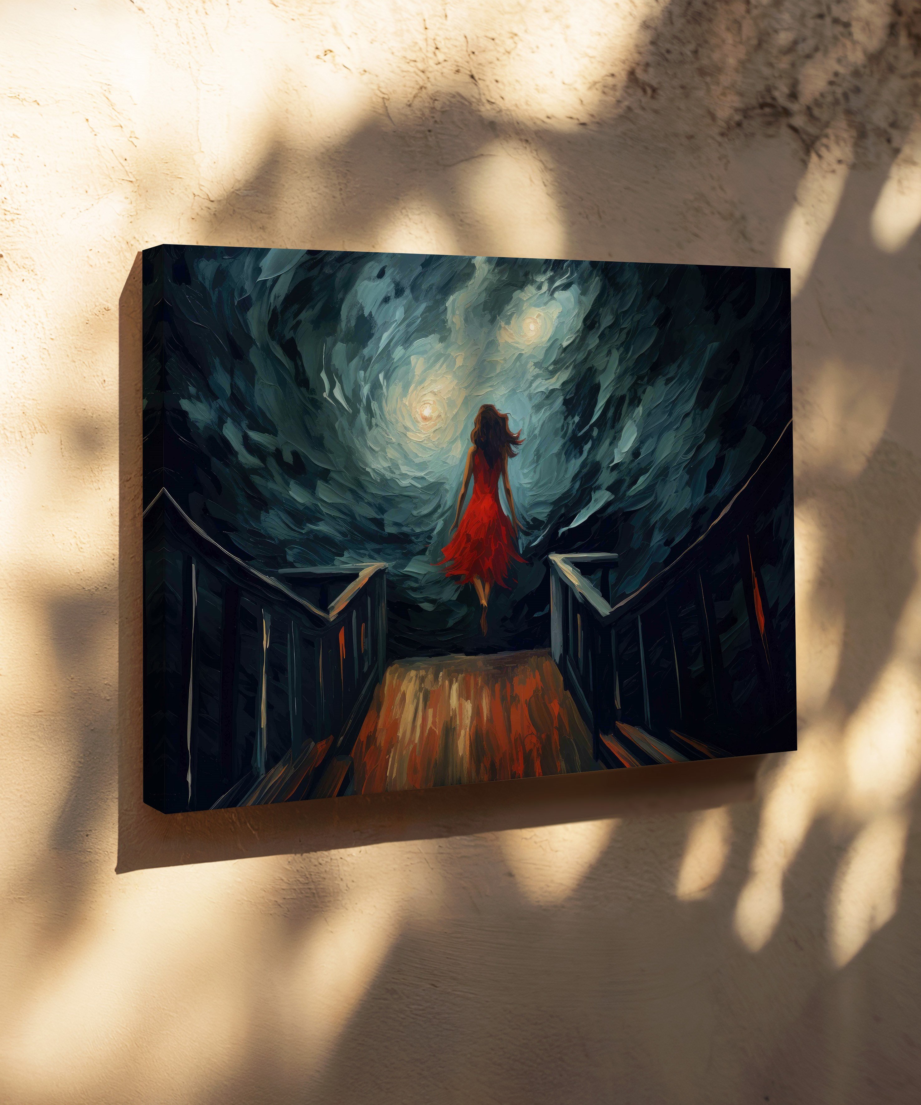 İki Yıldızın Çağrısı | Yağlı Boya Dokulu Canvas Baskı