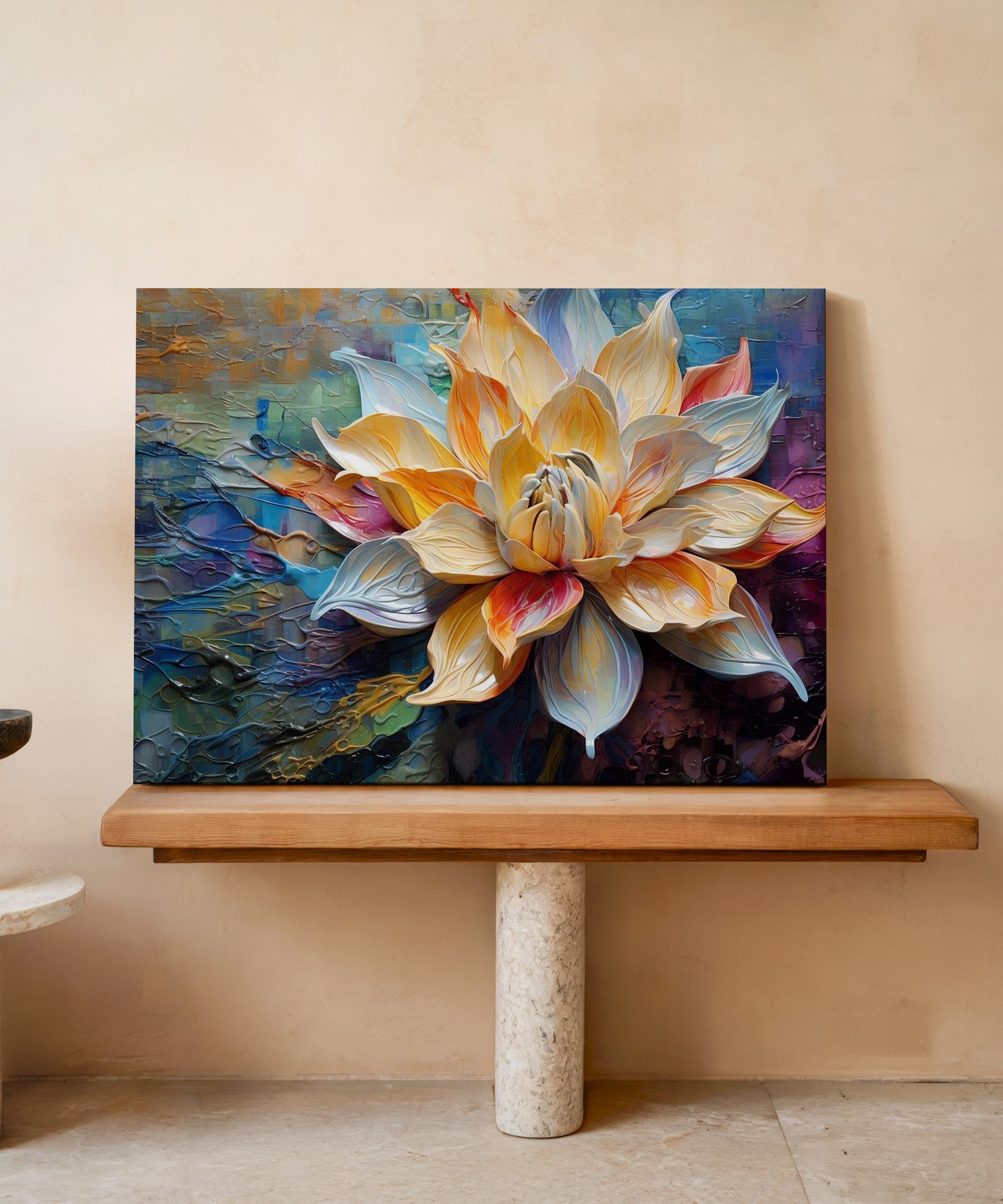 Işığın Çiçeği | Yağlı Boya Dokulu Canvas Baskı