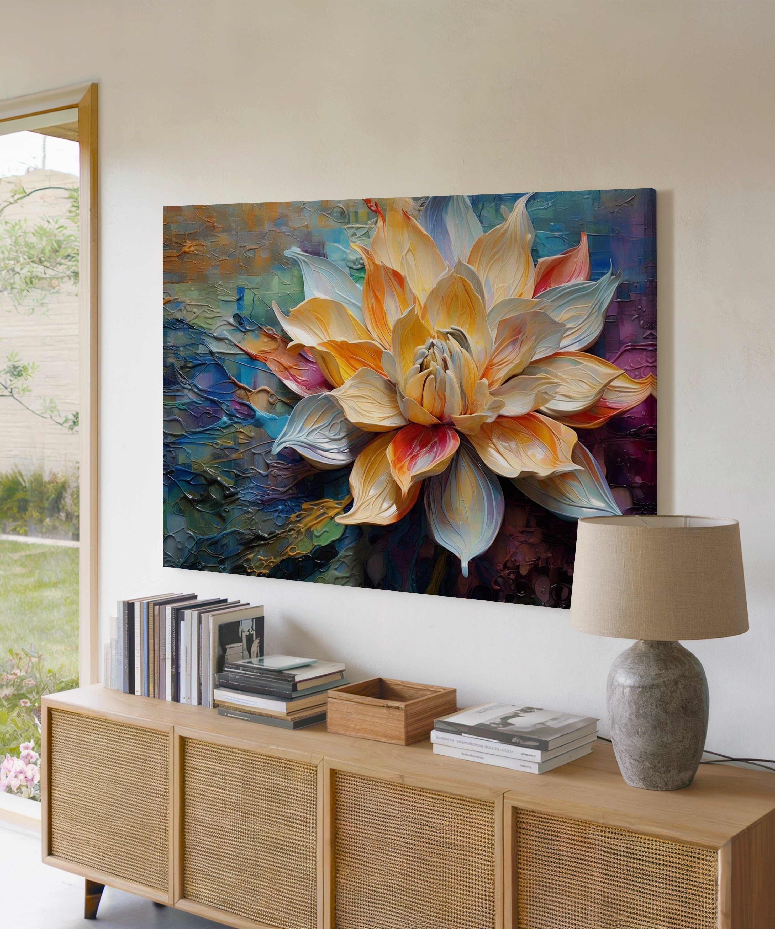 Işığın Çiçeği | Yağlı Boya Dokulu Canvas Baskı