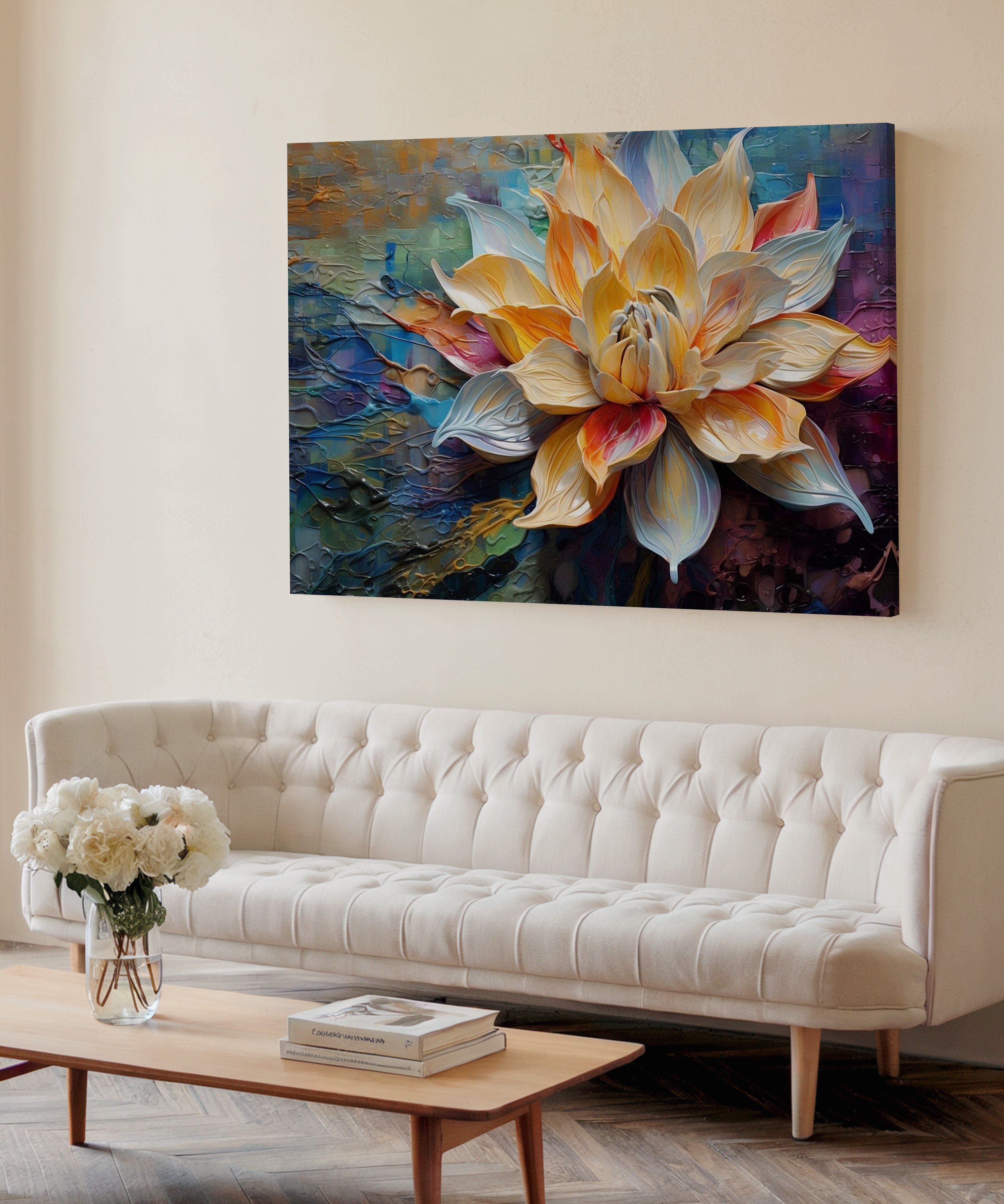 Işığın Çiçeği | Yağlı Boya Dokulu Canvas Baskı