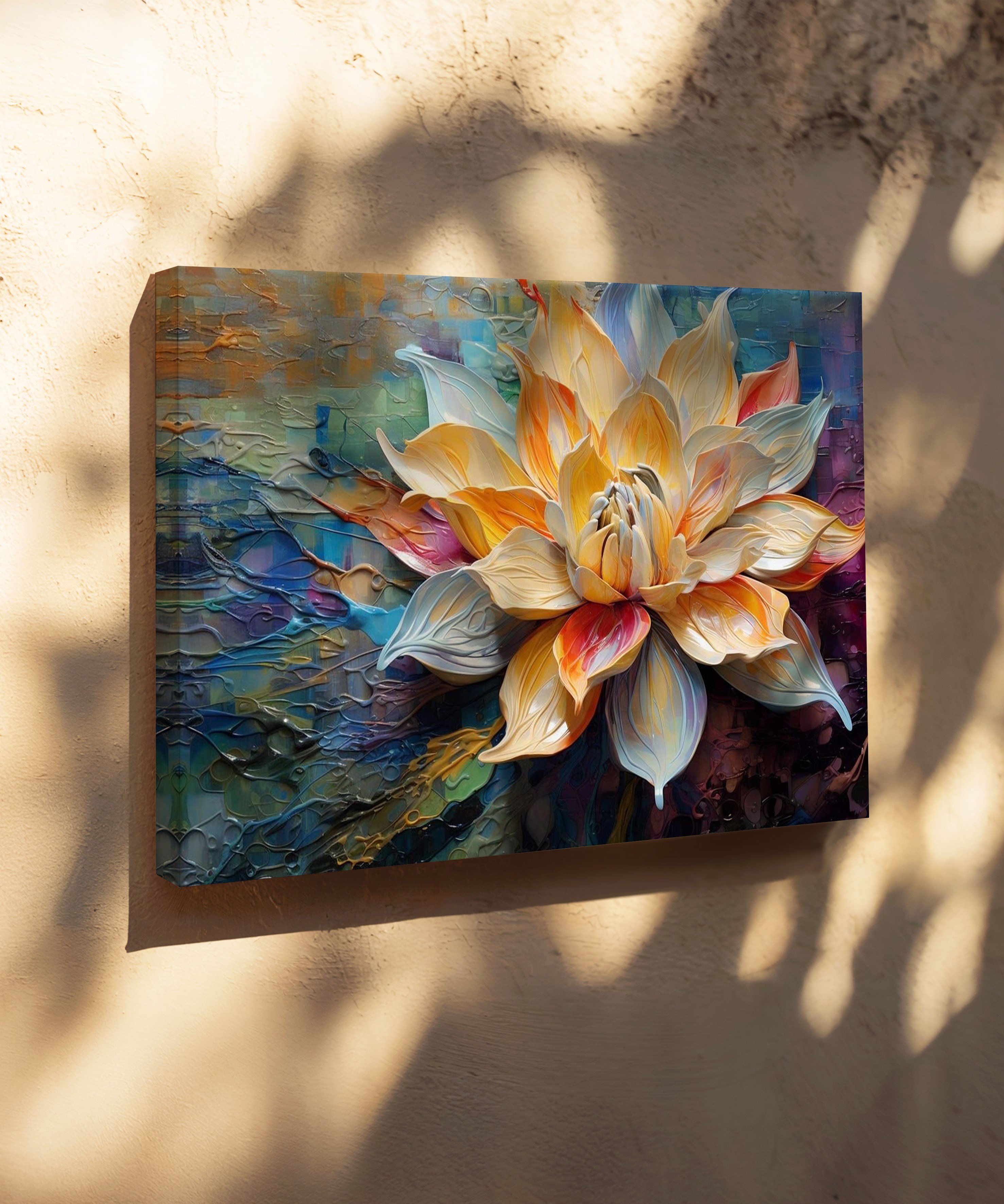 Işığın Çiçeği | Yağlı Boya Dokulu Canvas Baskı