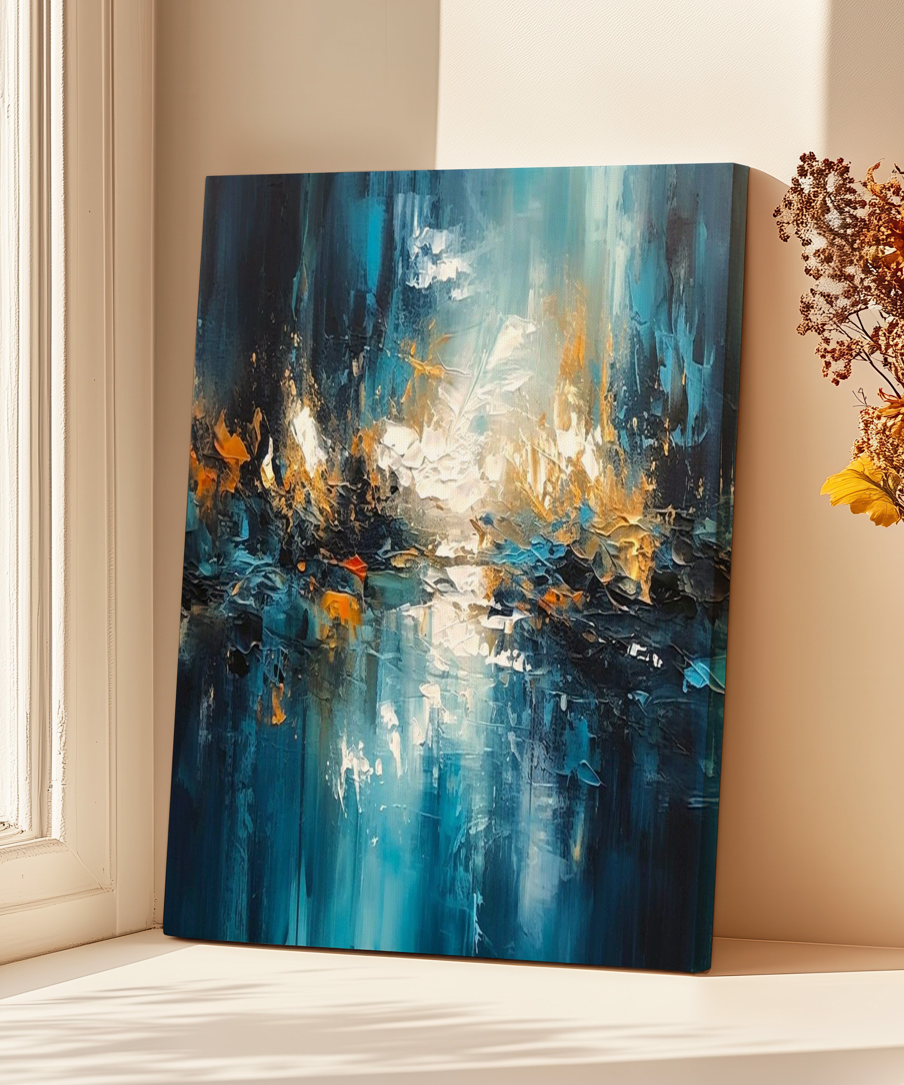 Işığın Kalbi | Yağlı Boya Dokulu Canvas Baskı