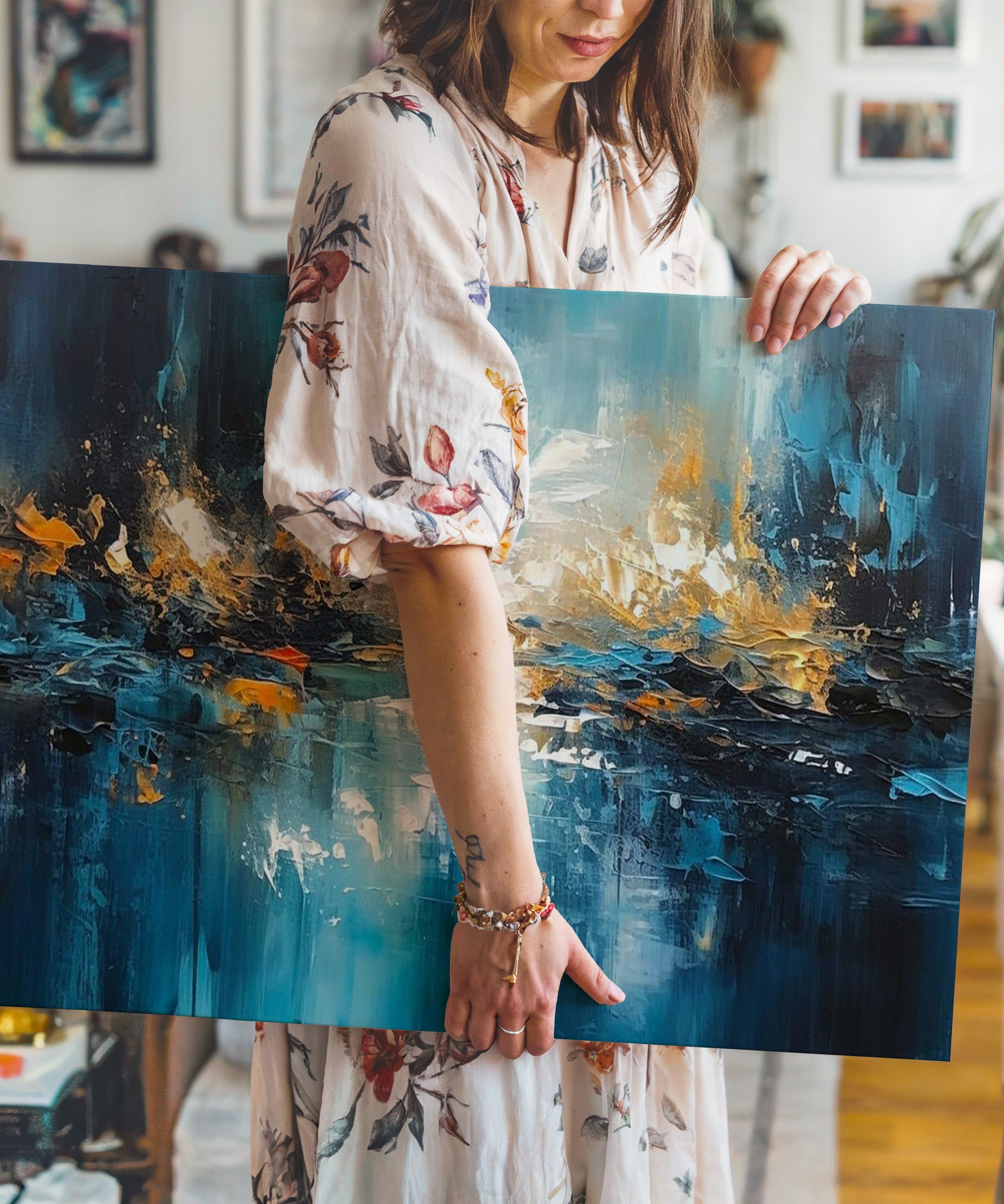Işığın Kalbi | Yağlı Boya Dokulu Canvas Baskı