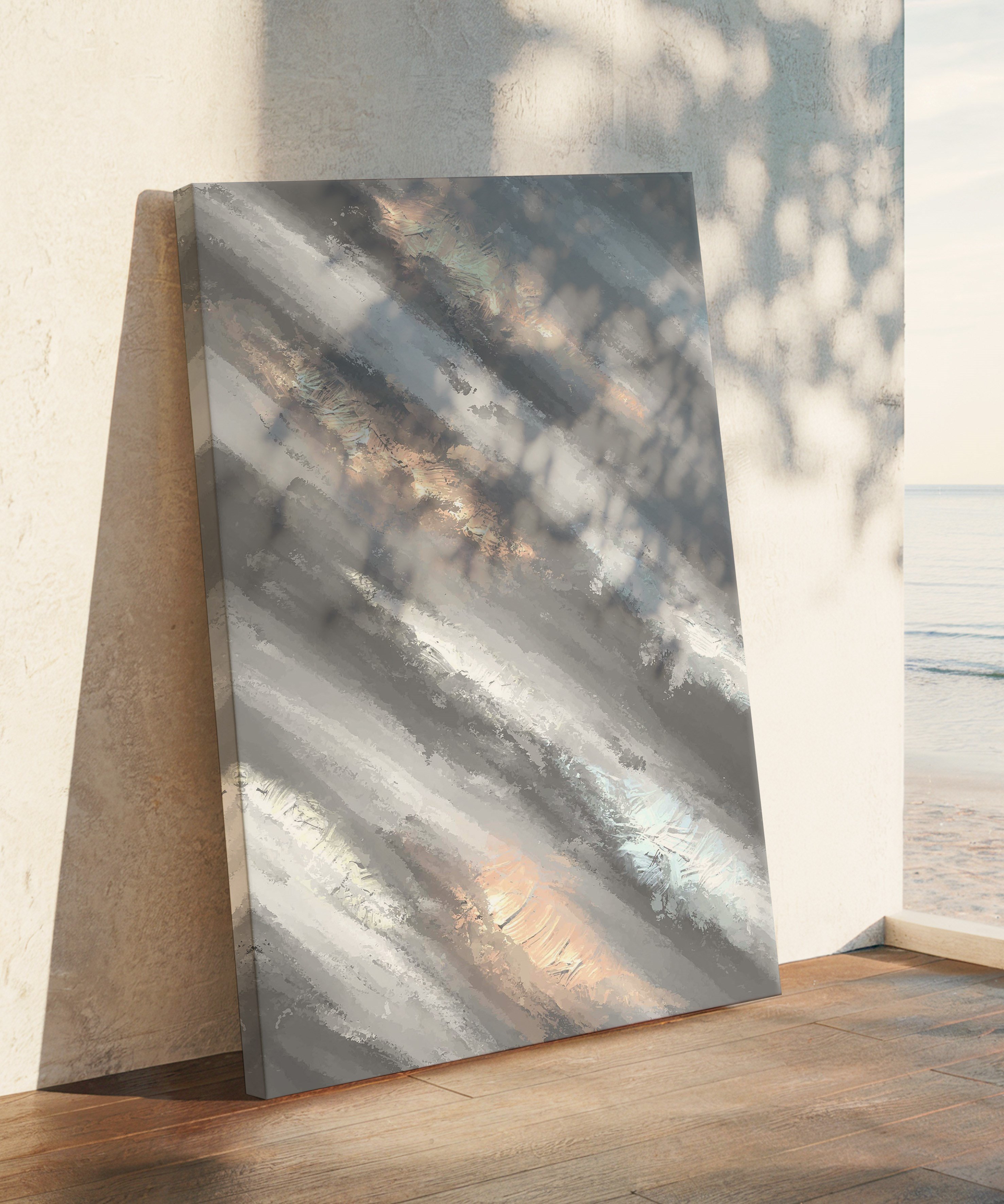 Işığın Kıyısı | Yağlı Boya Dokulu Canvas Baskı