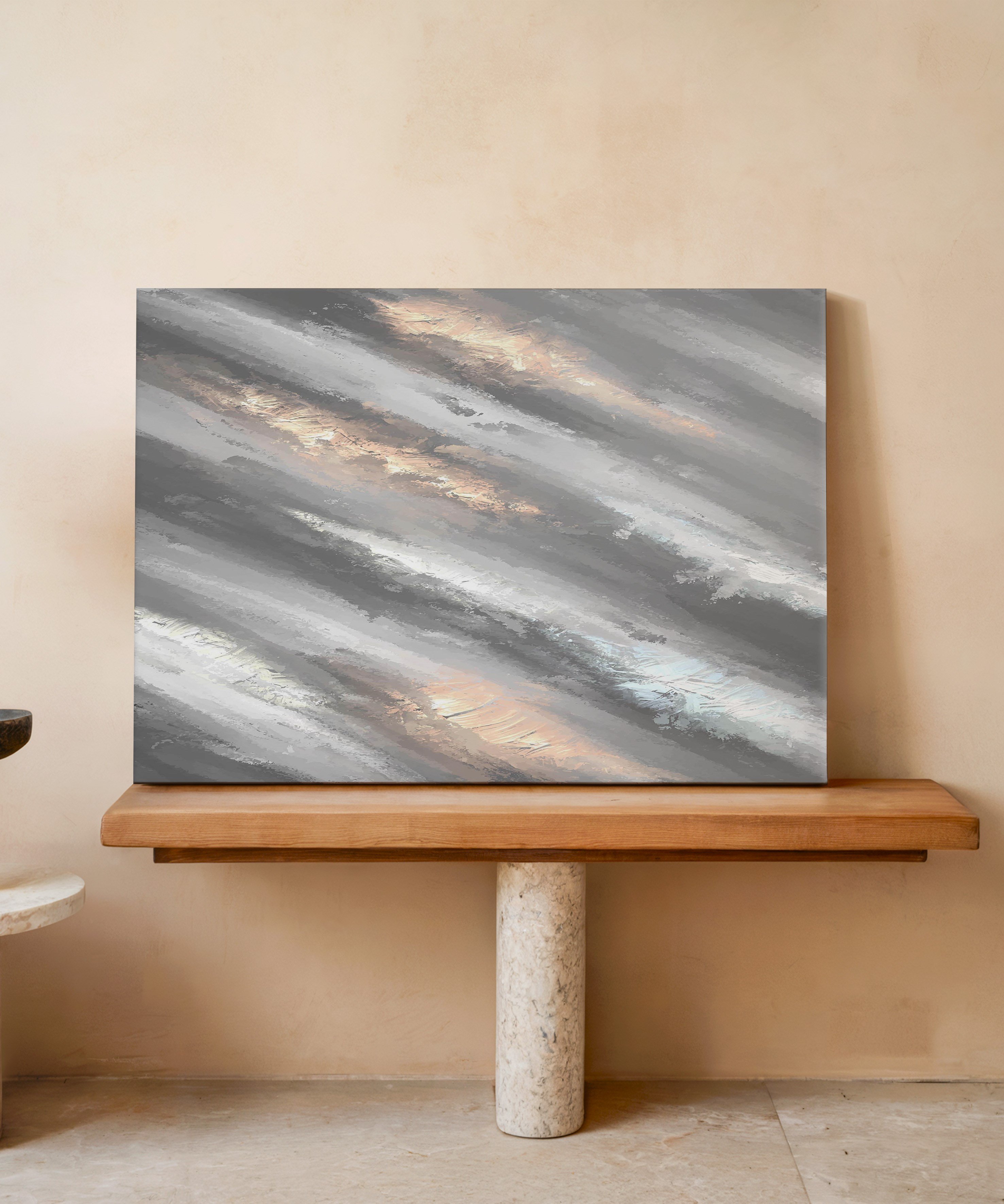 Işığın Kıyısı | Yağlı Boya Dokulu Canvas Baskı