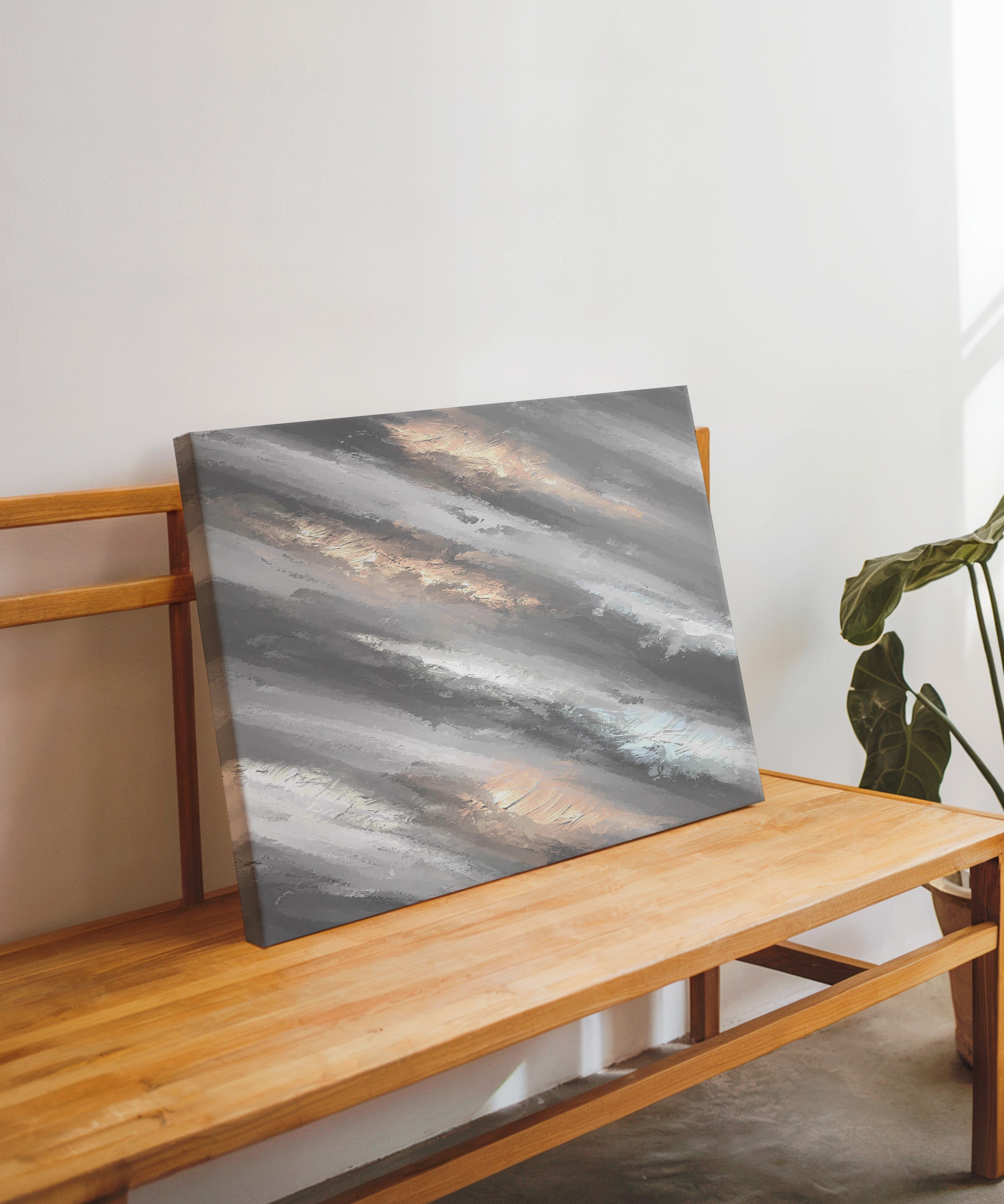 Işığın Kıyısı | Yağlı Boya Dokulu Canvas Baskı