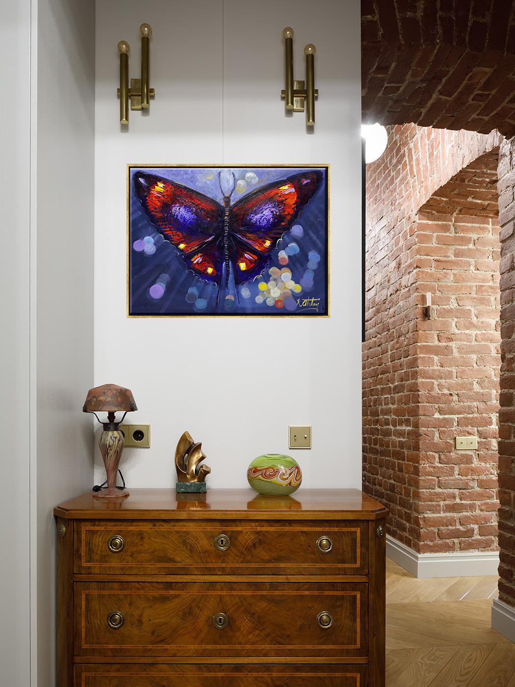 Işık ve Kelebek | Yağlı Boya Tablo