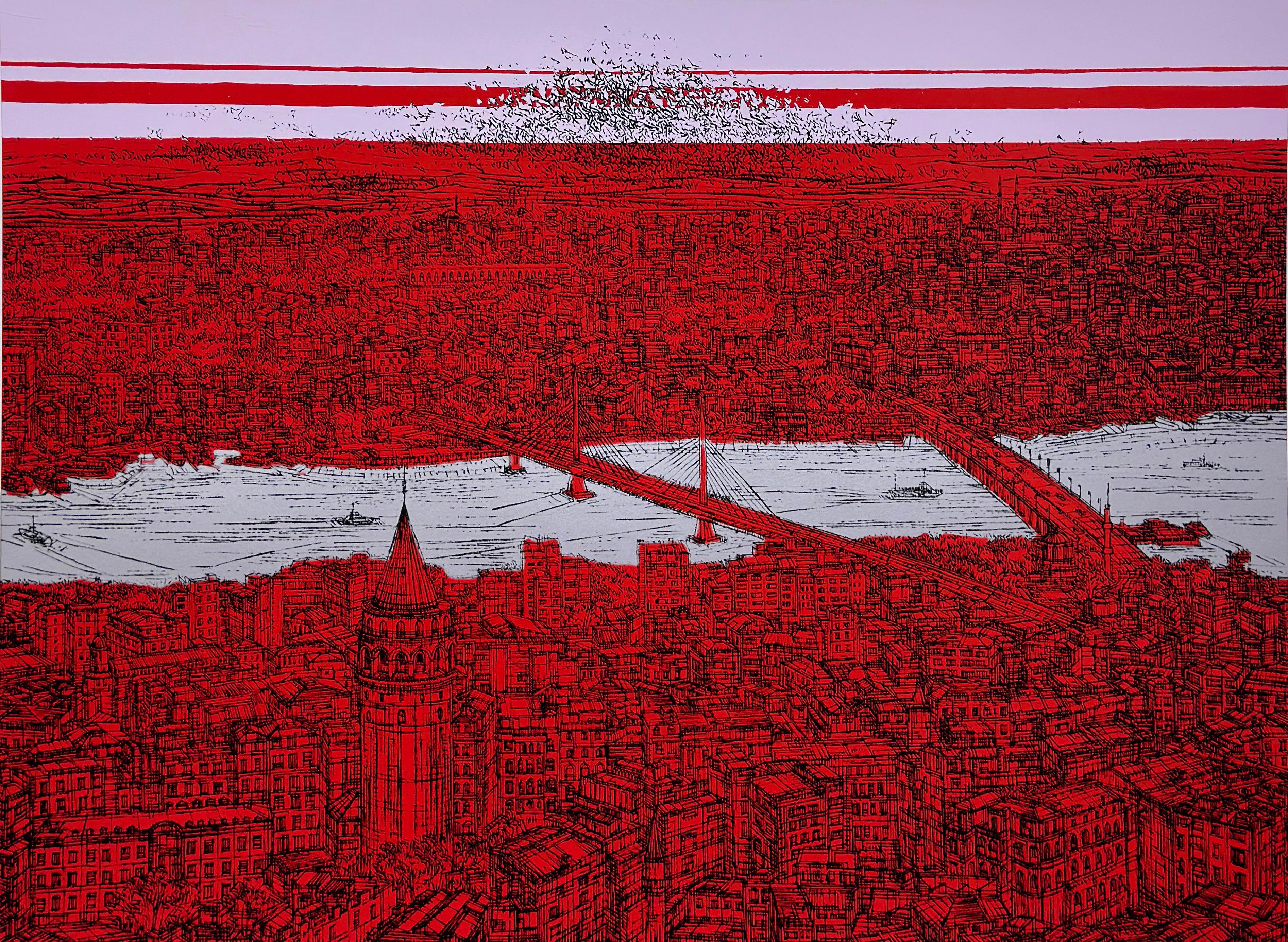 İstanbul Galata ve Haliç (D)  22/25 2025 | DEVRİM ERBİL SERİGRAFİ BASKI