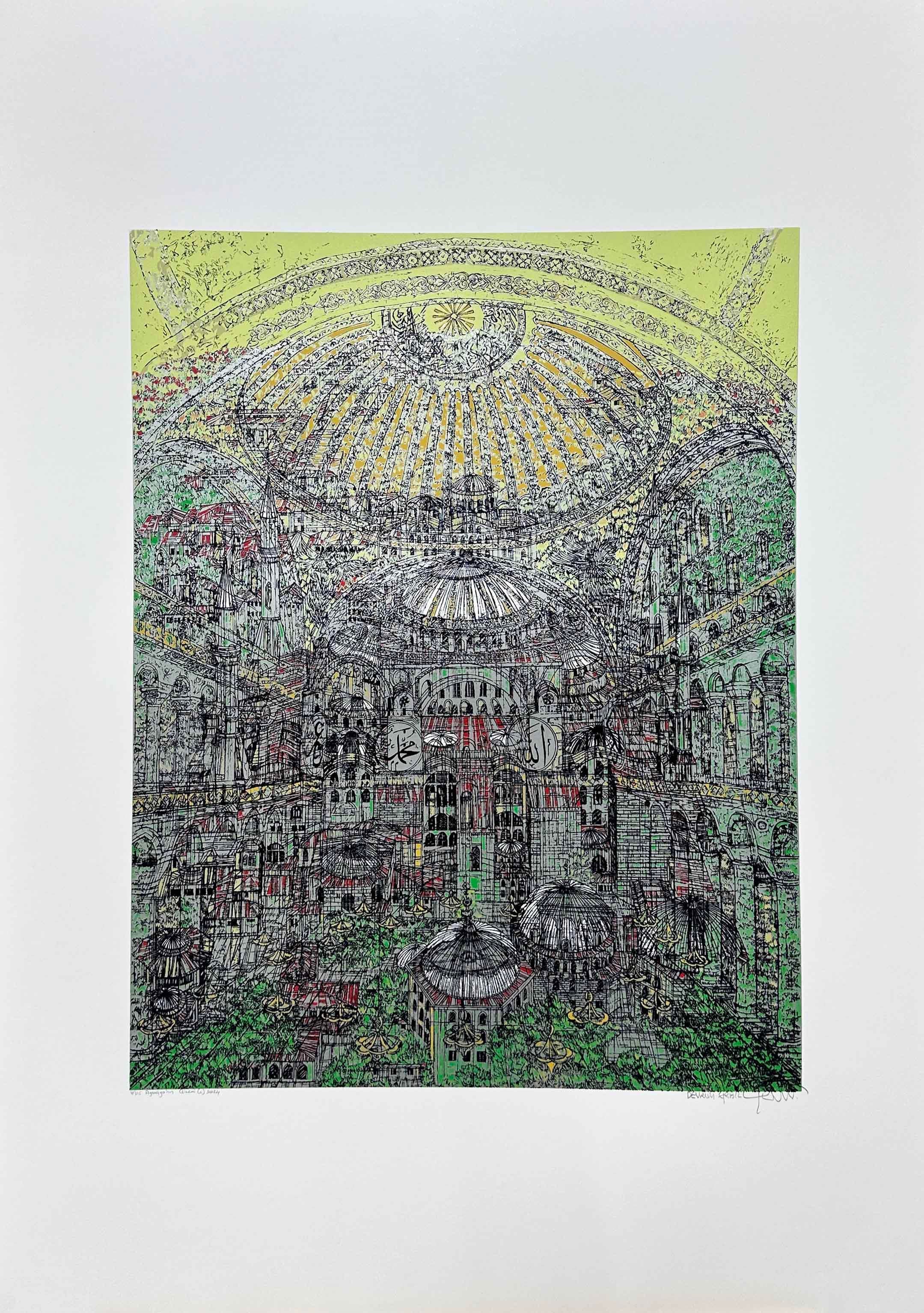 İstanbul Galata ve Kuşlar (F) 18/25 | DEVRİM ERBİL SERİGRAFİ BASKI