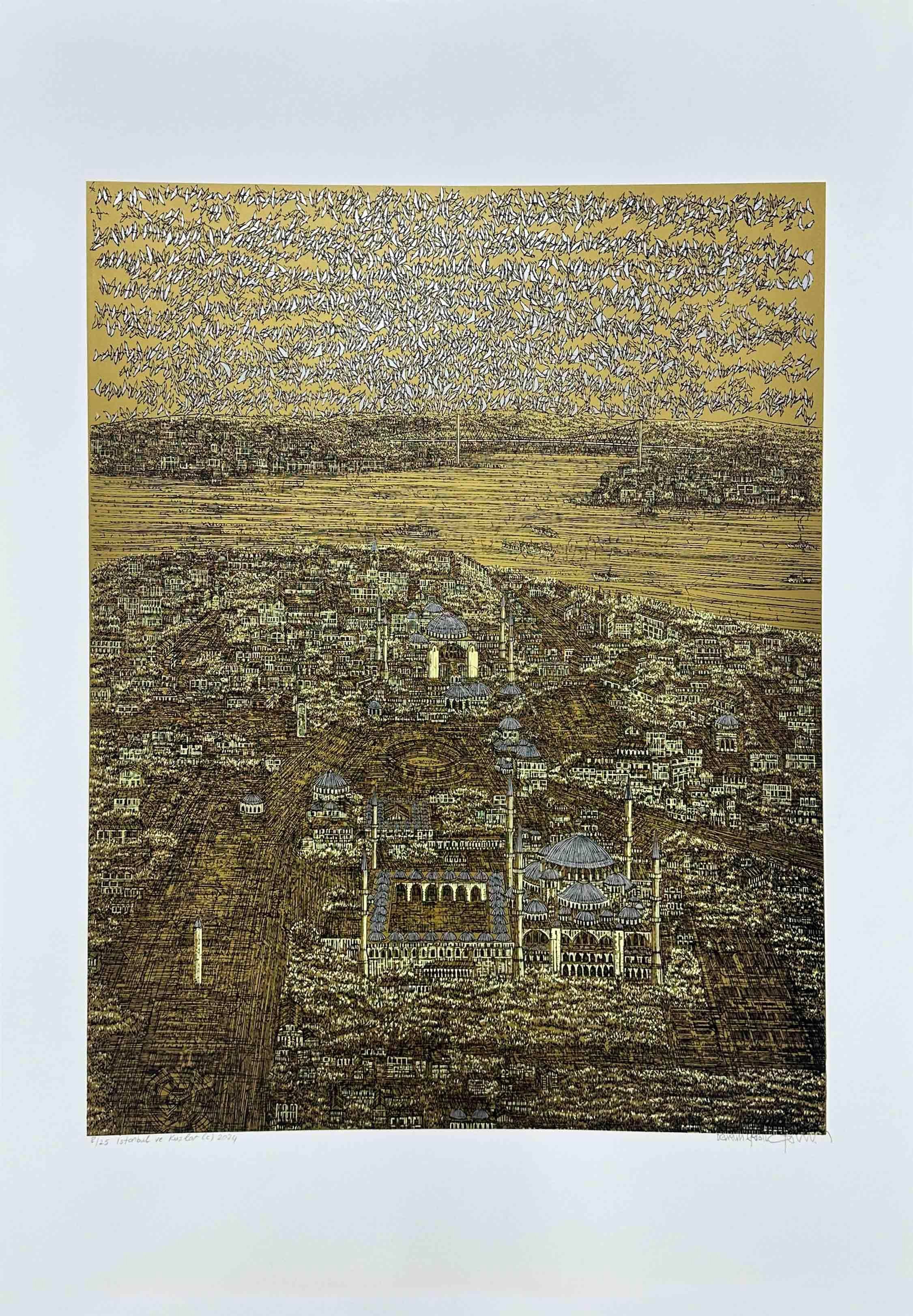 İstanbul ve Kuşlar (c) 8/25 | DEVRİM ERBİL SERİGRAFİ BASKI