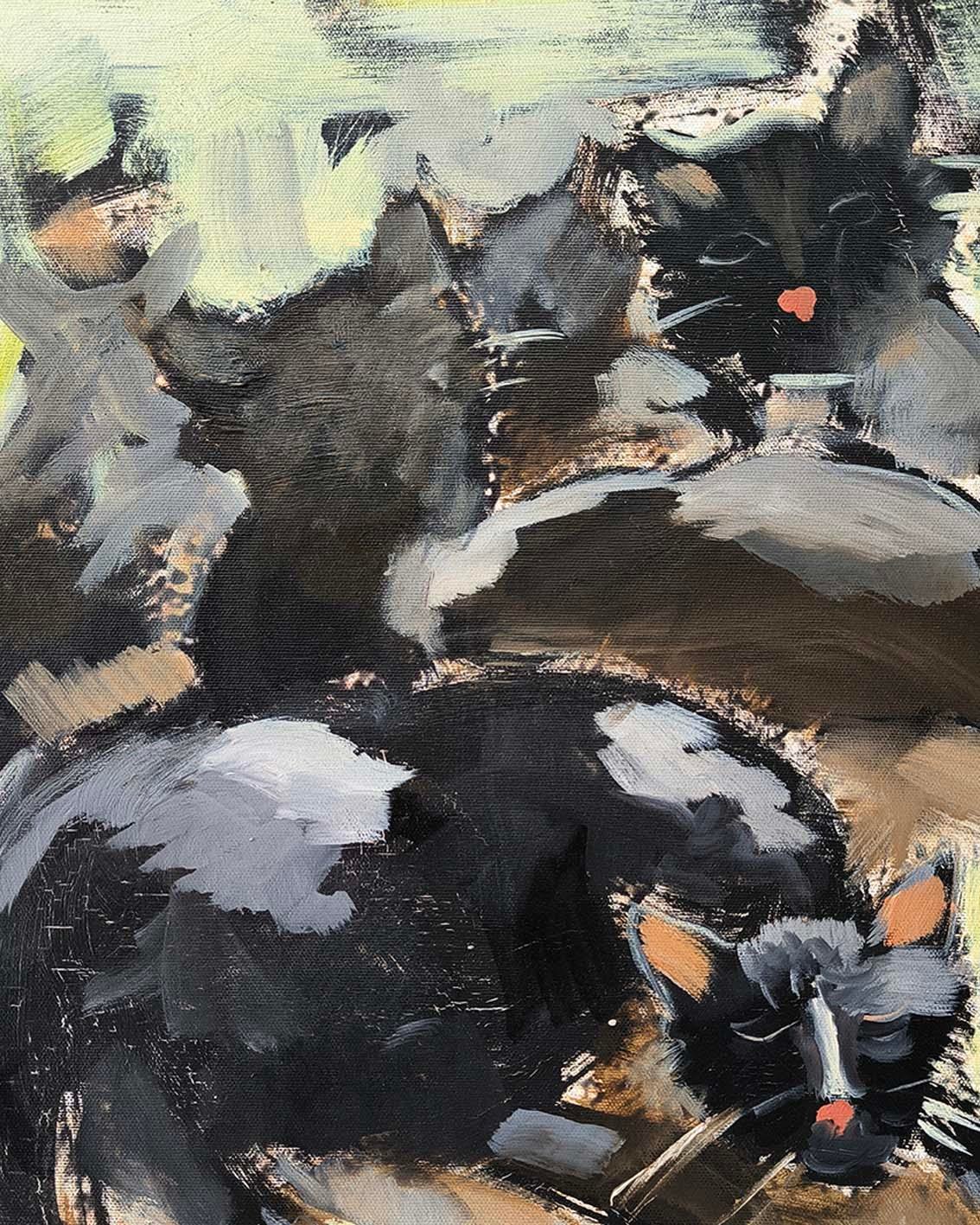 Kara Kediler | Yağlı Boya Tablo