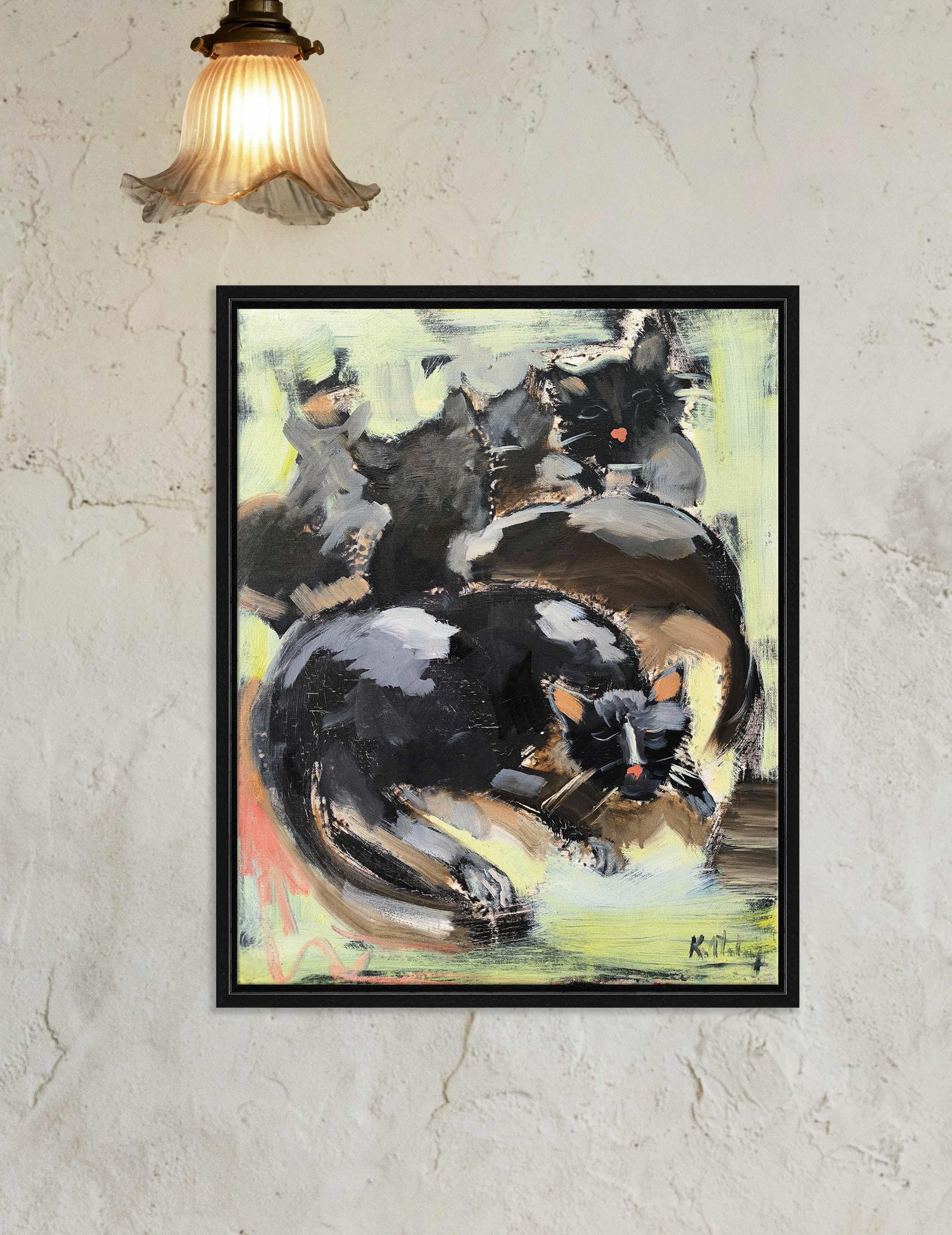 Kara Kediler | Yağlı Boya Tablo