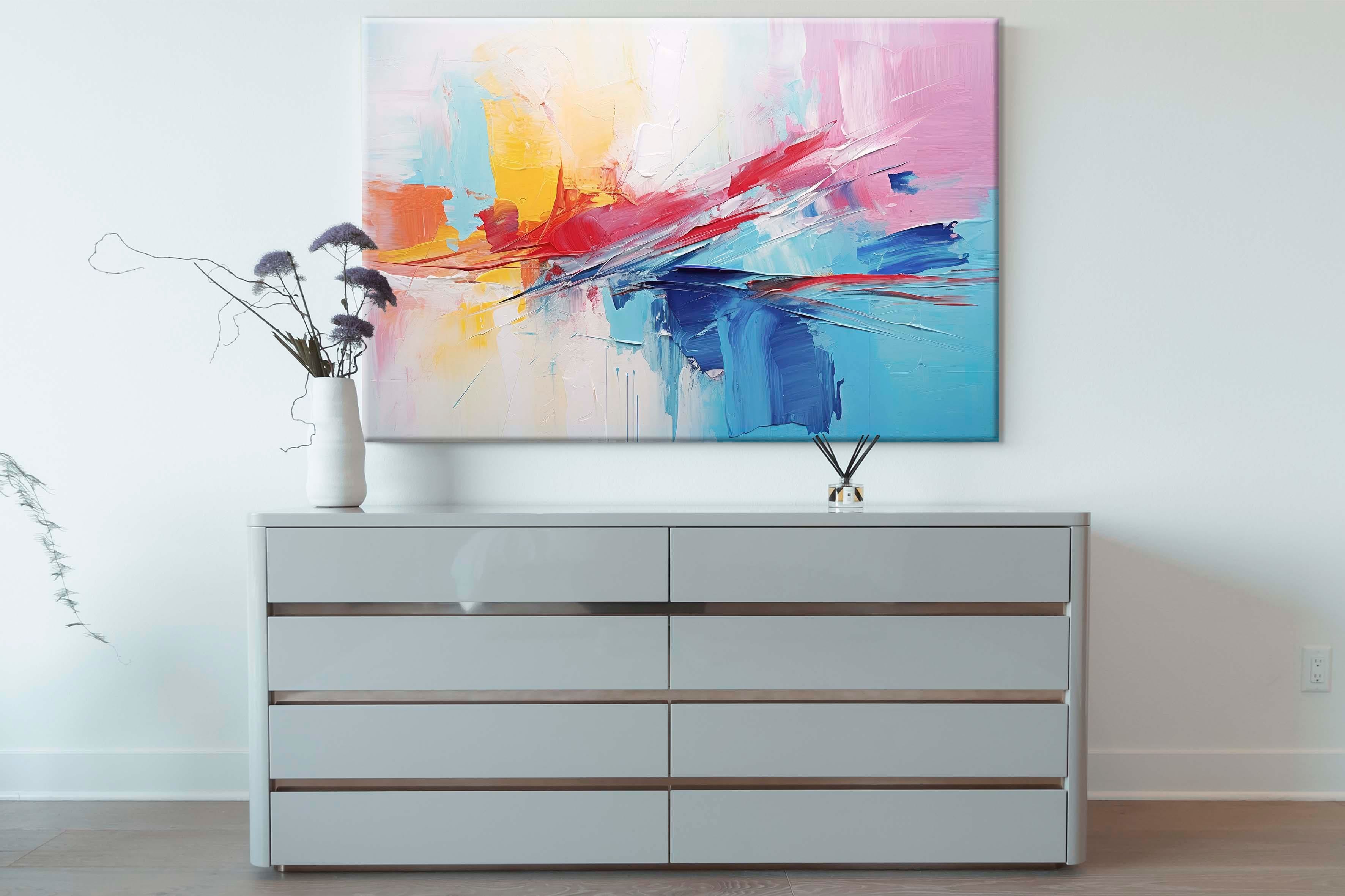 Karizmatik Soyut | Yağlıboya dokulu canvas baskı