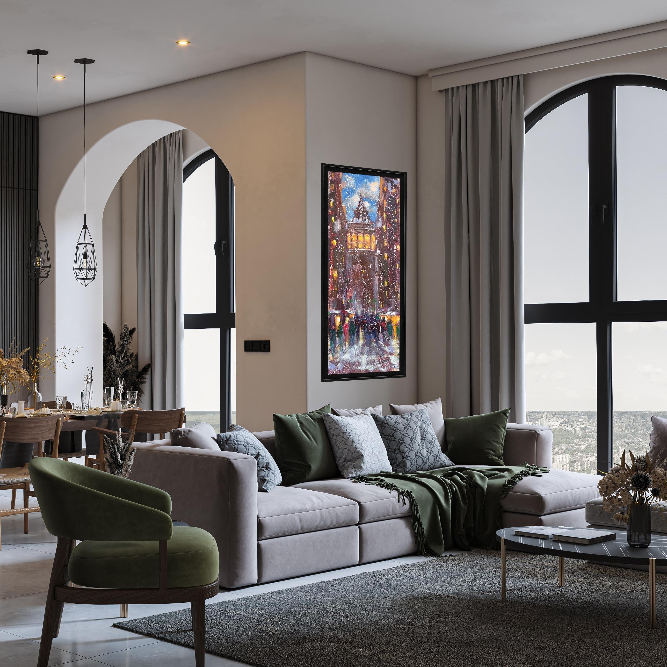 Karlı Bir Gün Galata r   | Yağlı Boya Tablo 