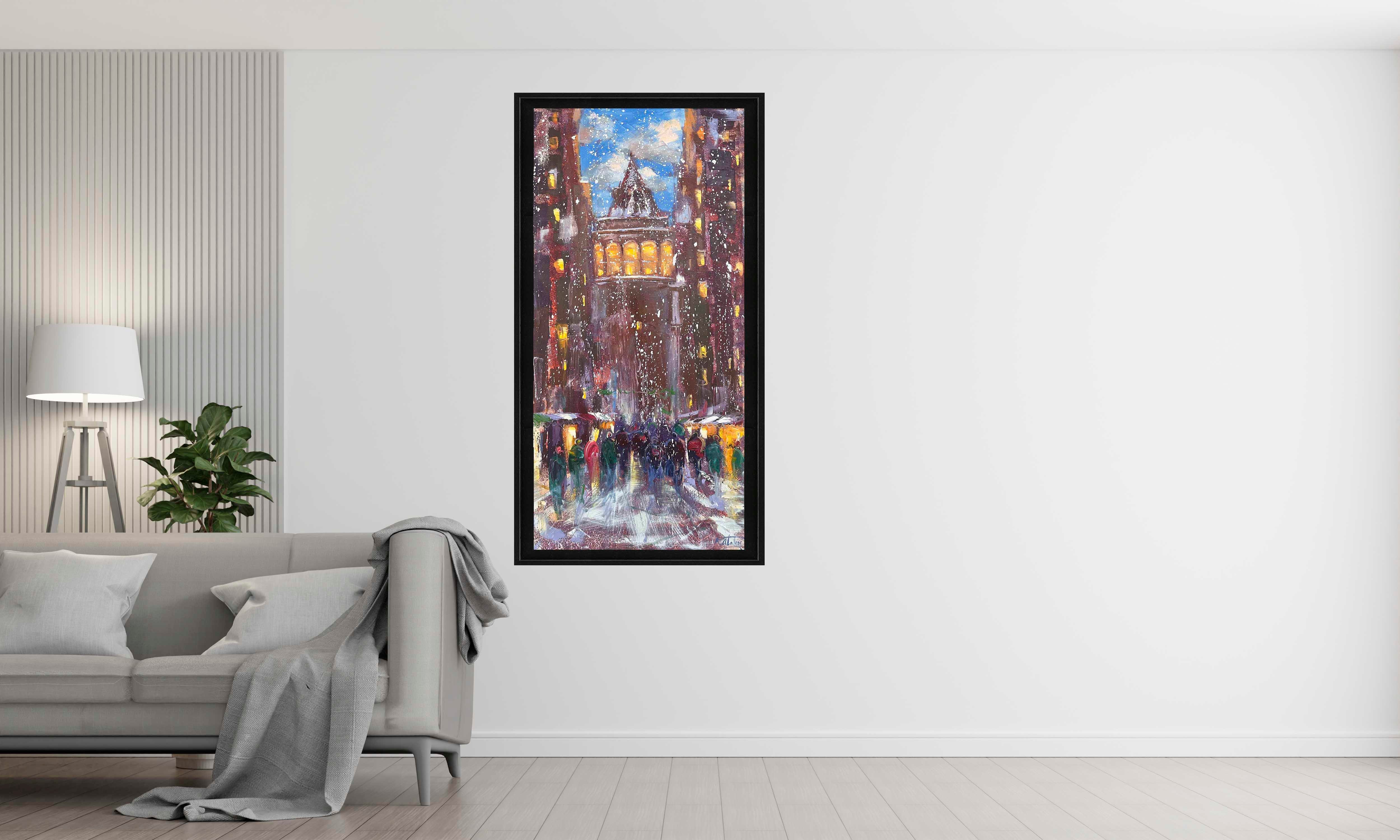 Karlı Bir Gün Galata r   | Yağlı Boya Tablo 