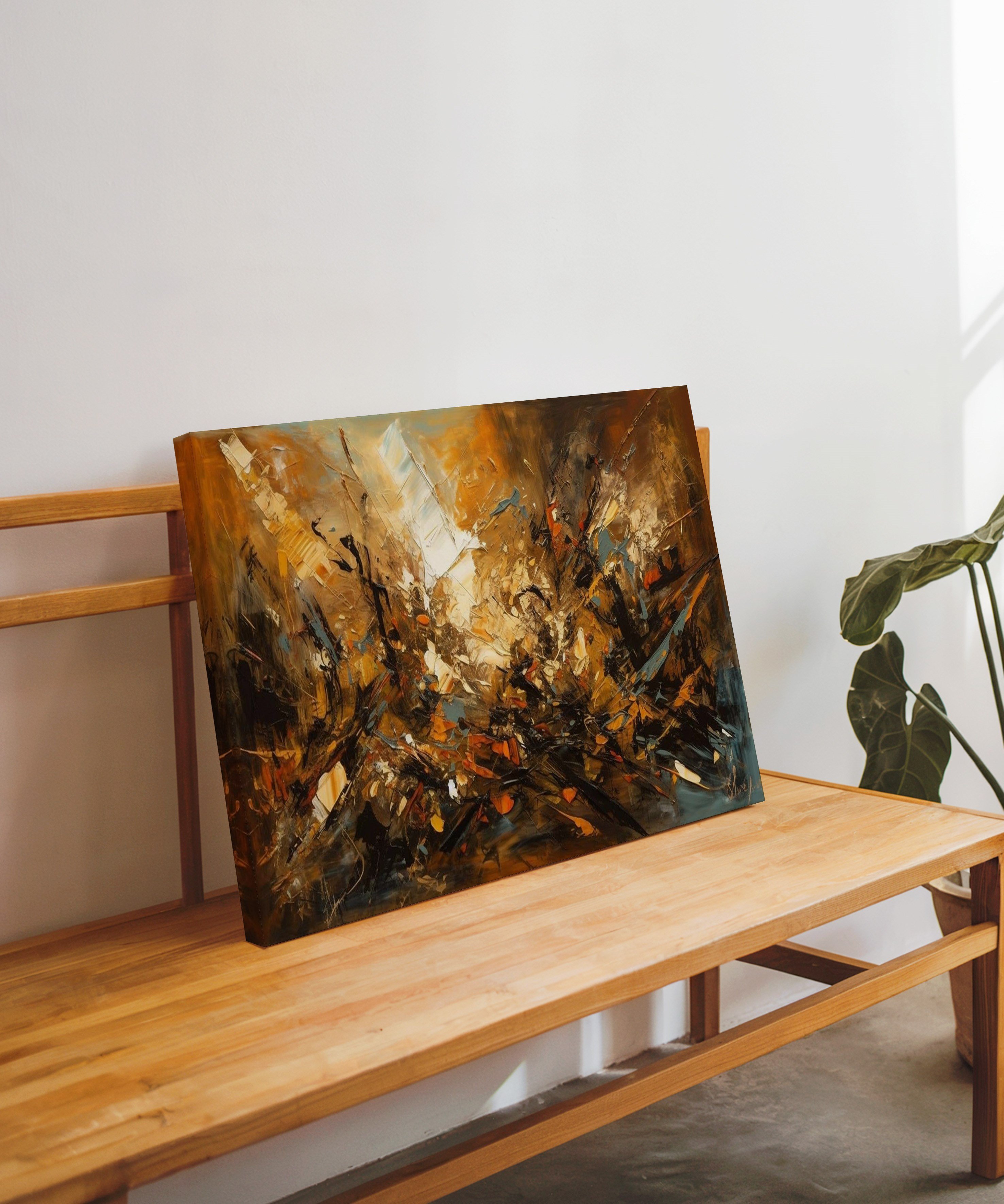 Kehribarın İzleri | Yağlı Boya Dokulu Canvas Baskı