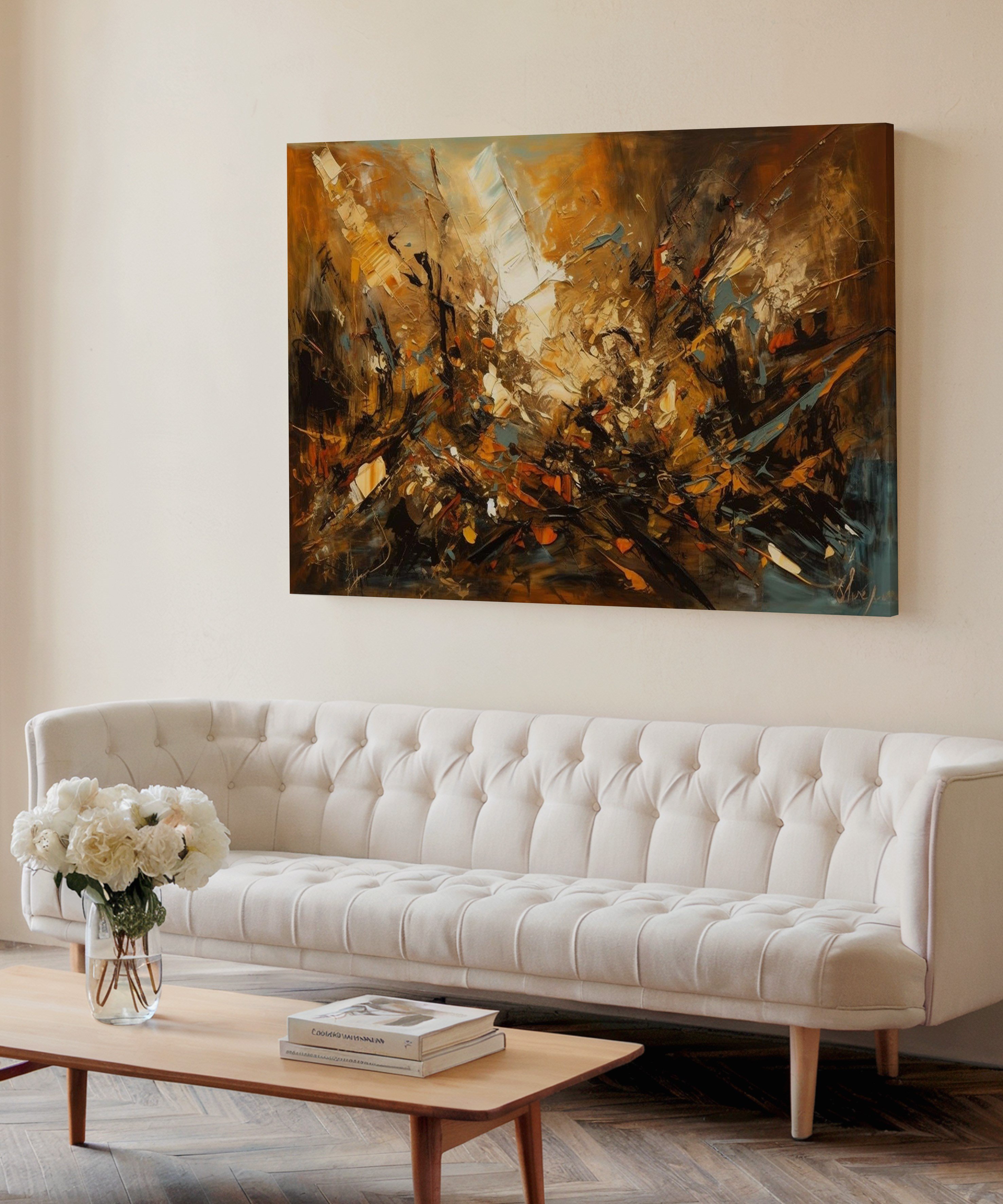 Kehribarın İzleri | Yağlı Boya Dokulu Canvas Baskı