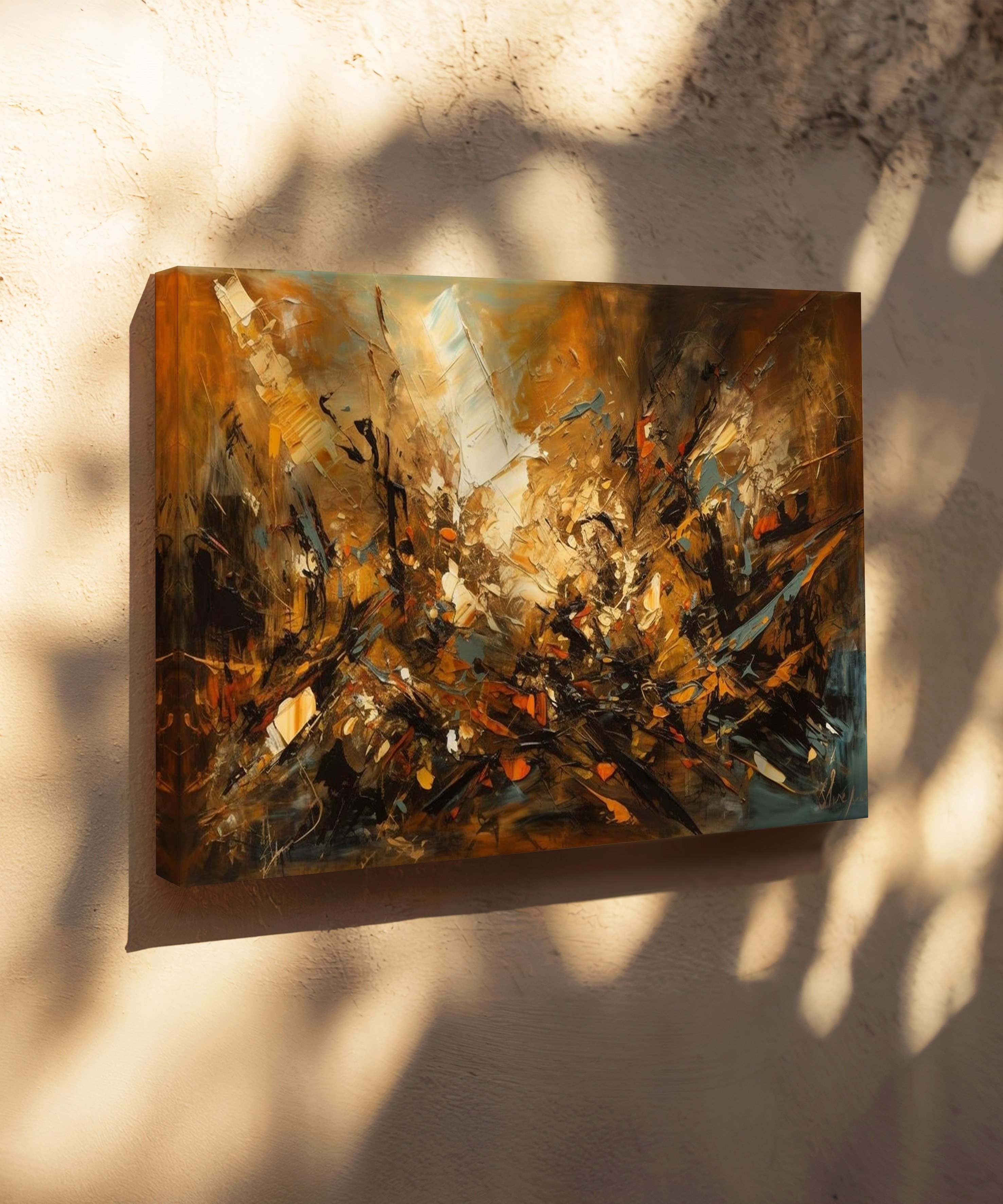 Kehribarın İzleri | Yağlı Boya Dokulu Canvas Baskı