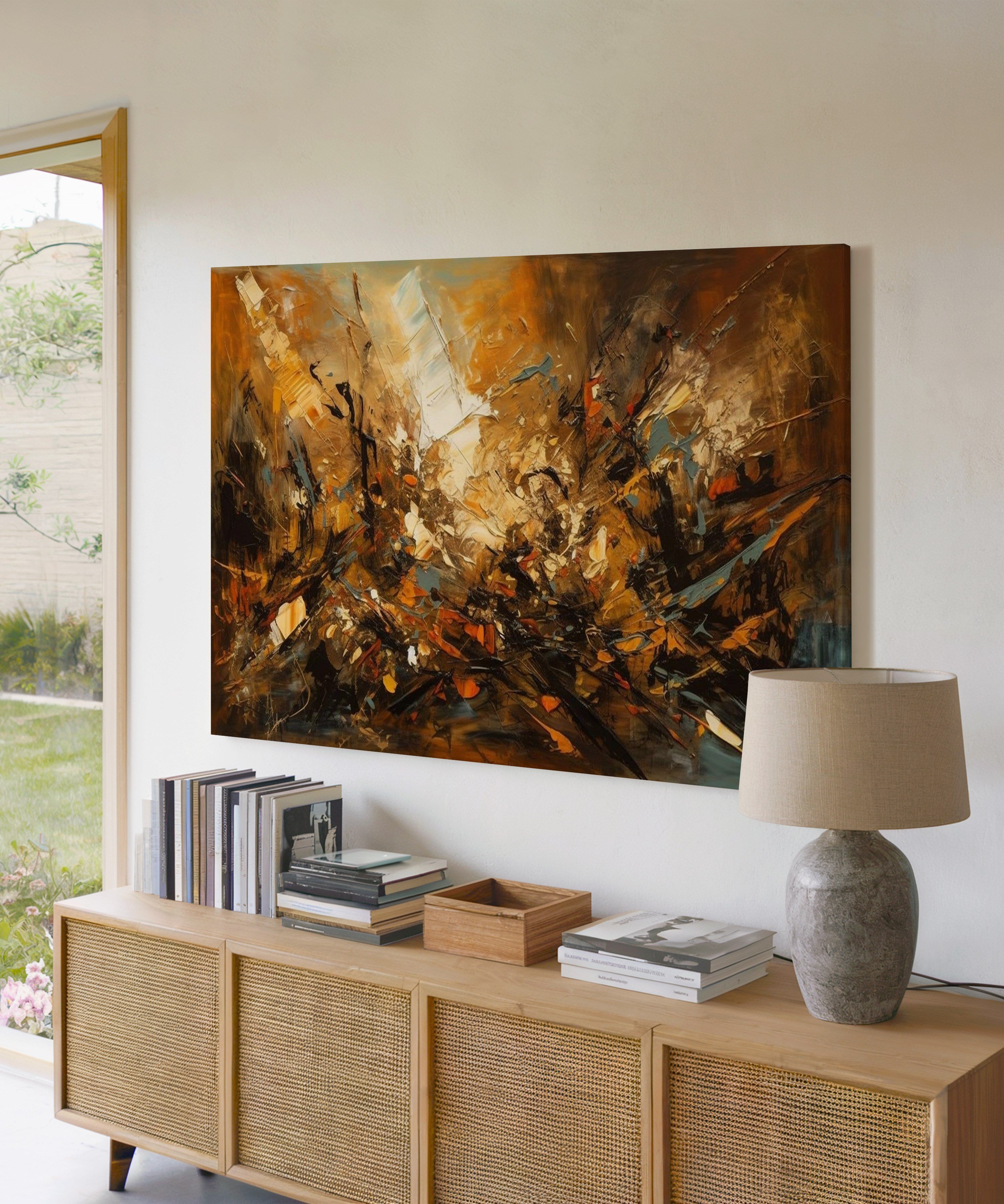 Kehribarın İzleri | Yağlı Boya Dokulu Canvas Baskı