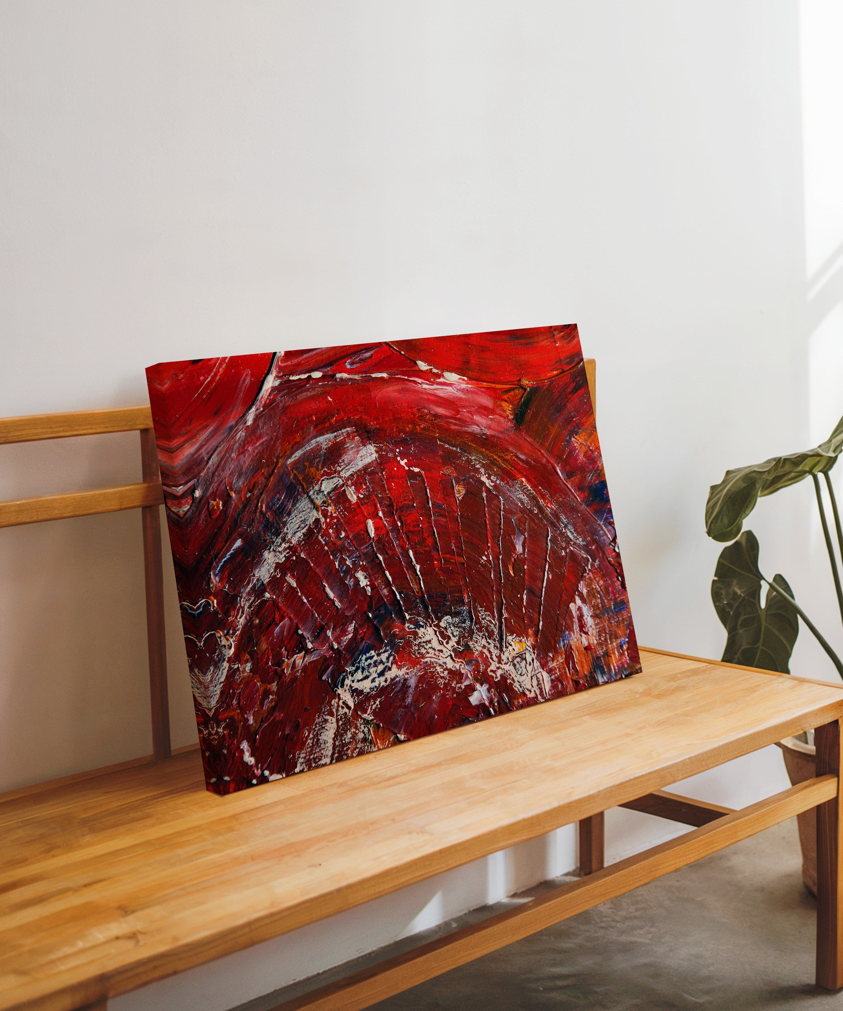 Kırmızı Kivi | Yağlıboya dokulu canvas baskı