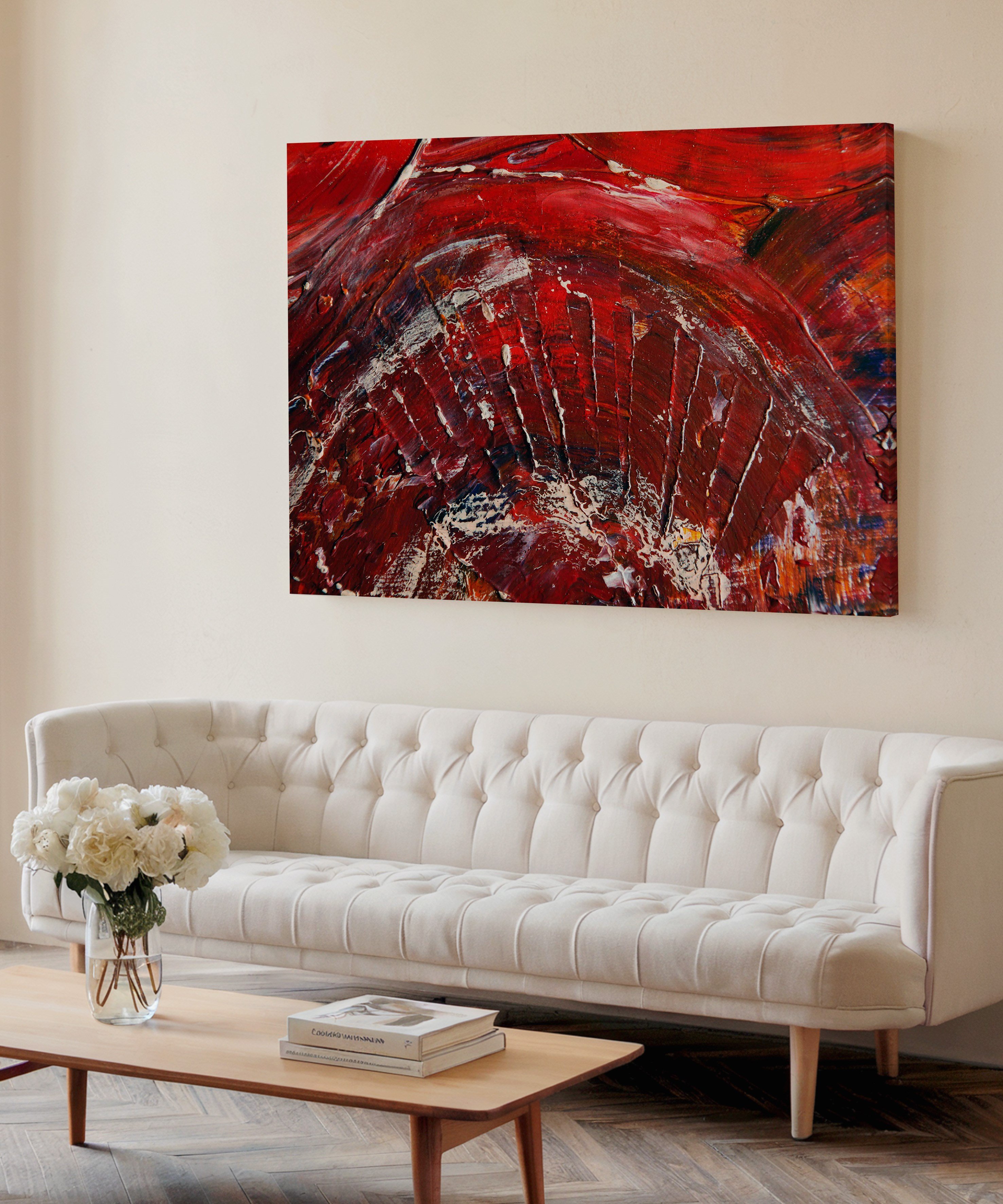 Kırmızı Kivi | Yağlıboya dokulu canvas baskı