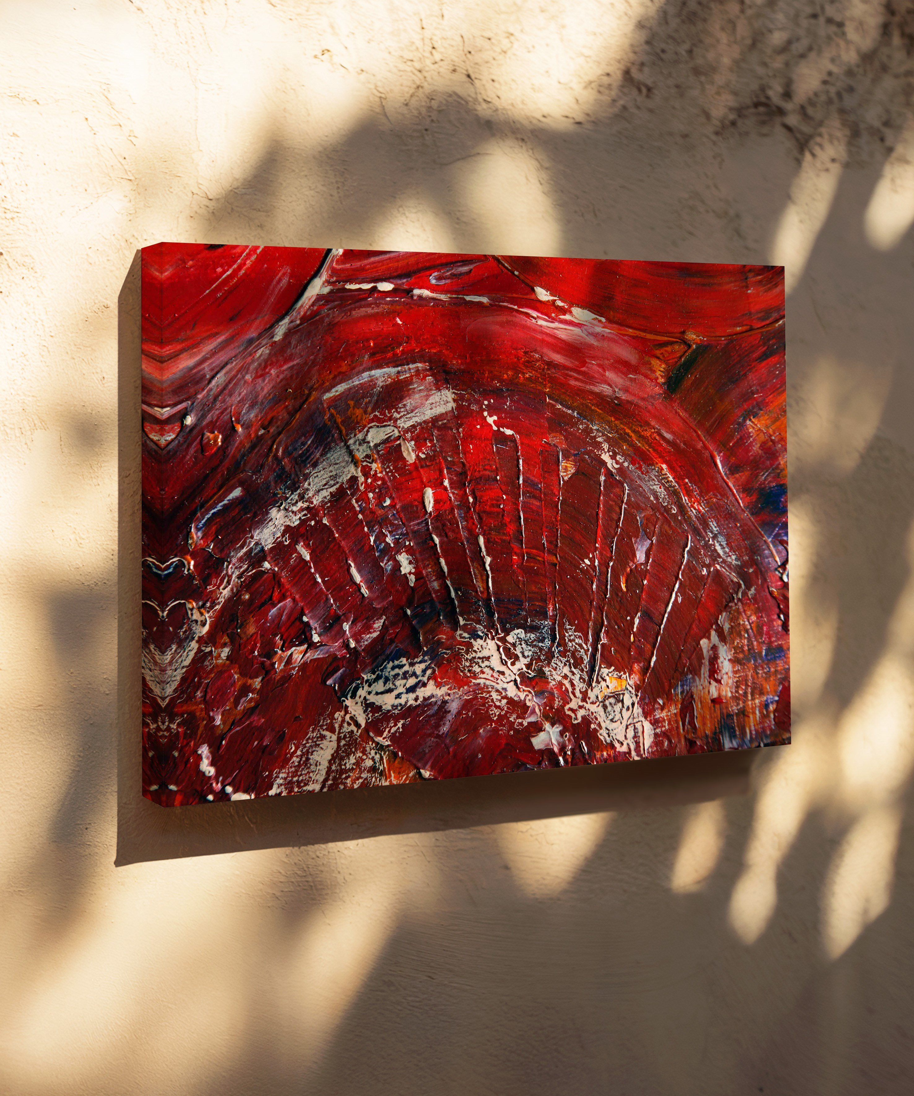 Kırmızı Kivi | Yağlıboya dokulu canvas baskı