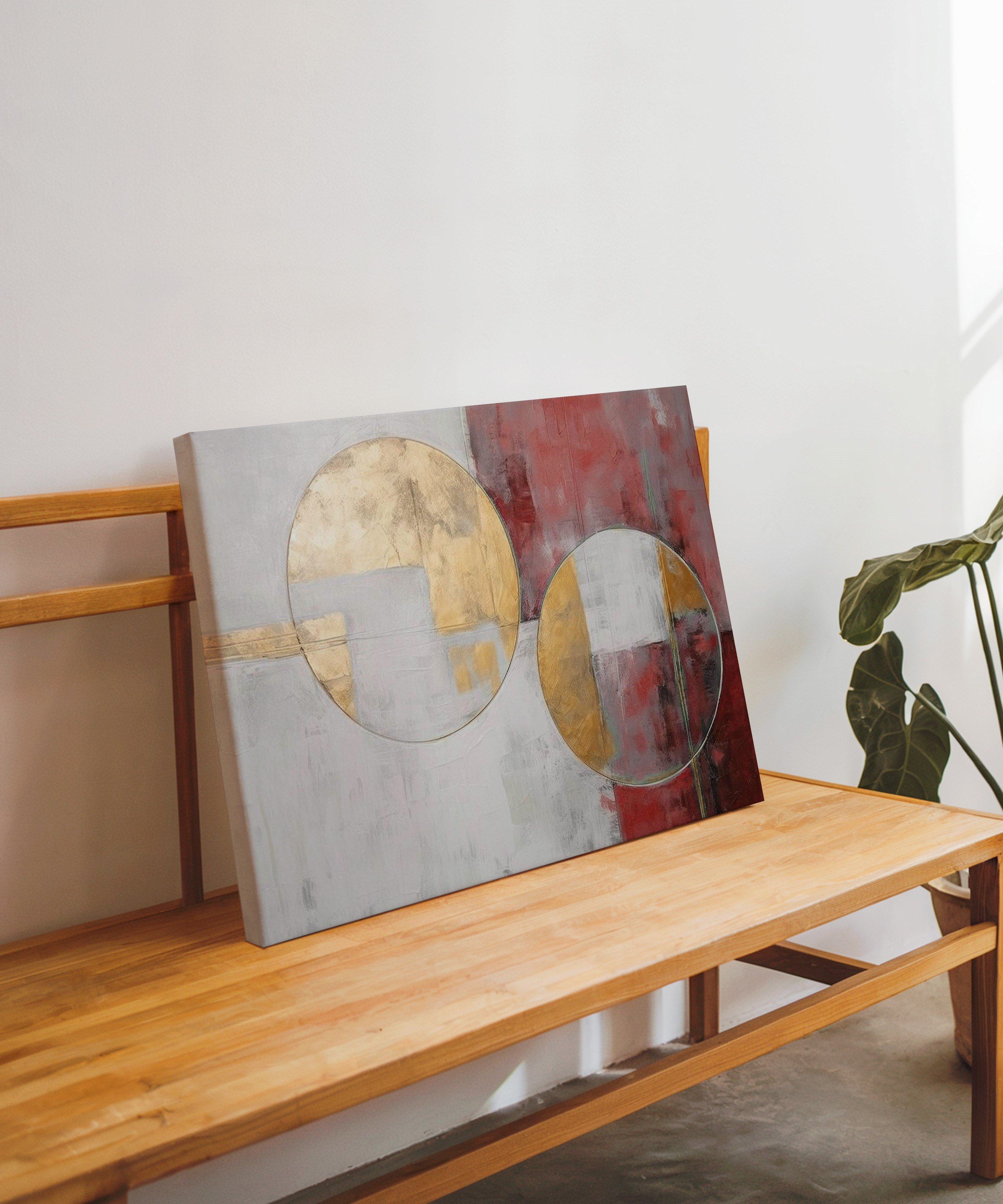 Kırmızının Dengesi | Yağlı Boya Dokulu Canvas Baskı