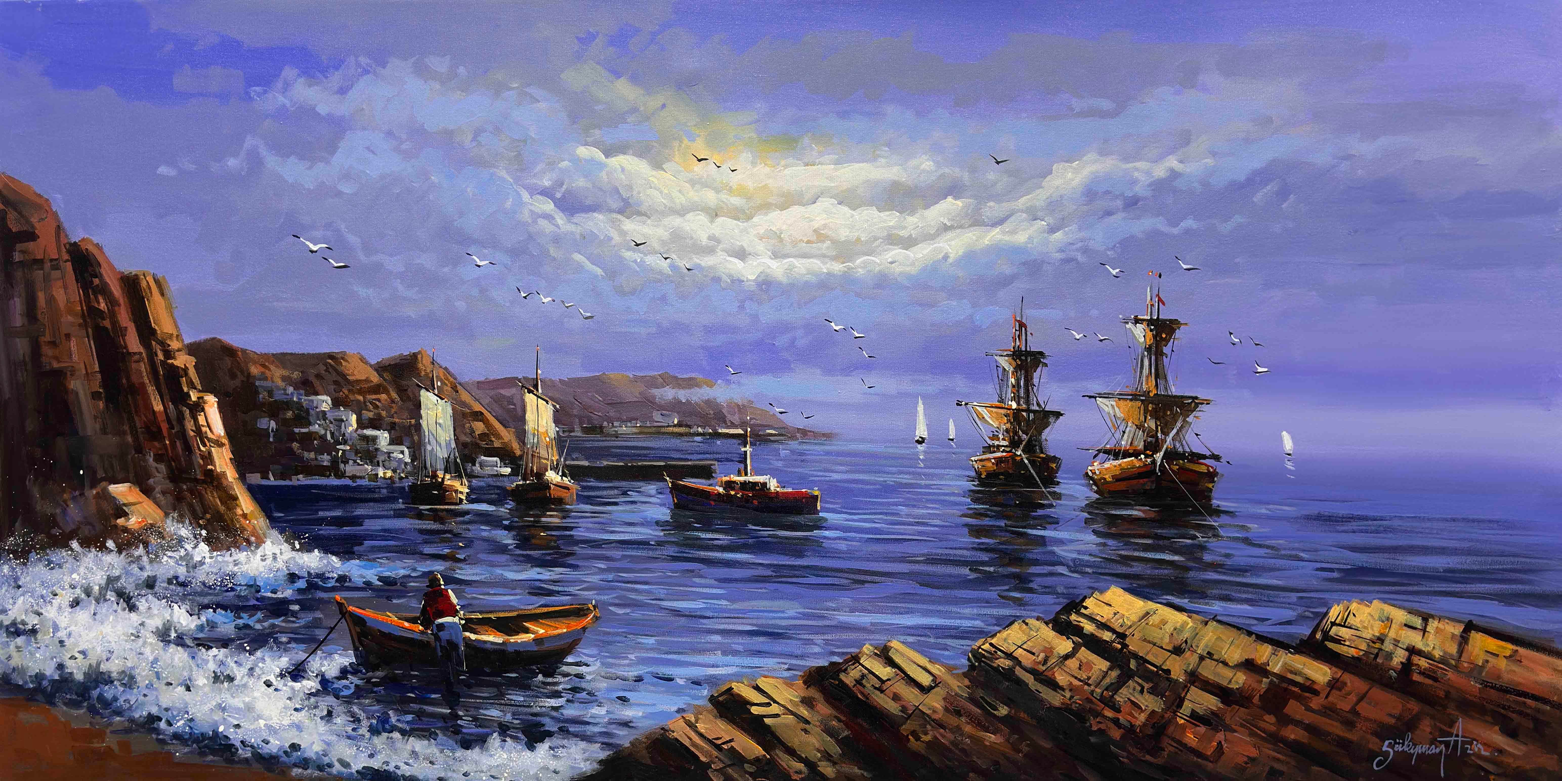 Kıyıdakiler | Yağlı Boya Tablo