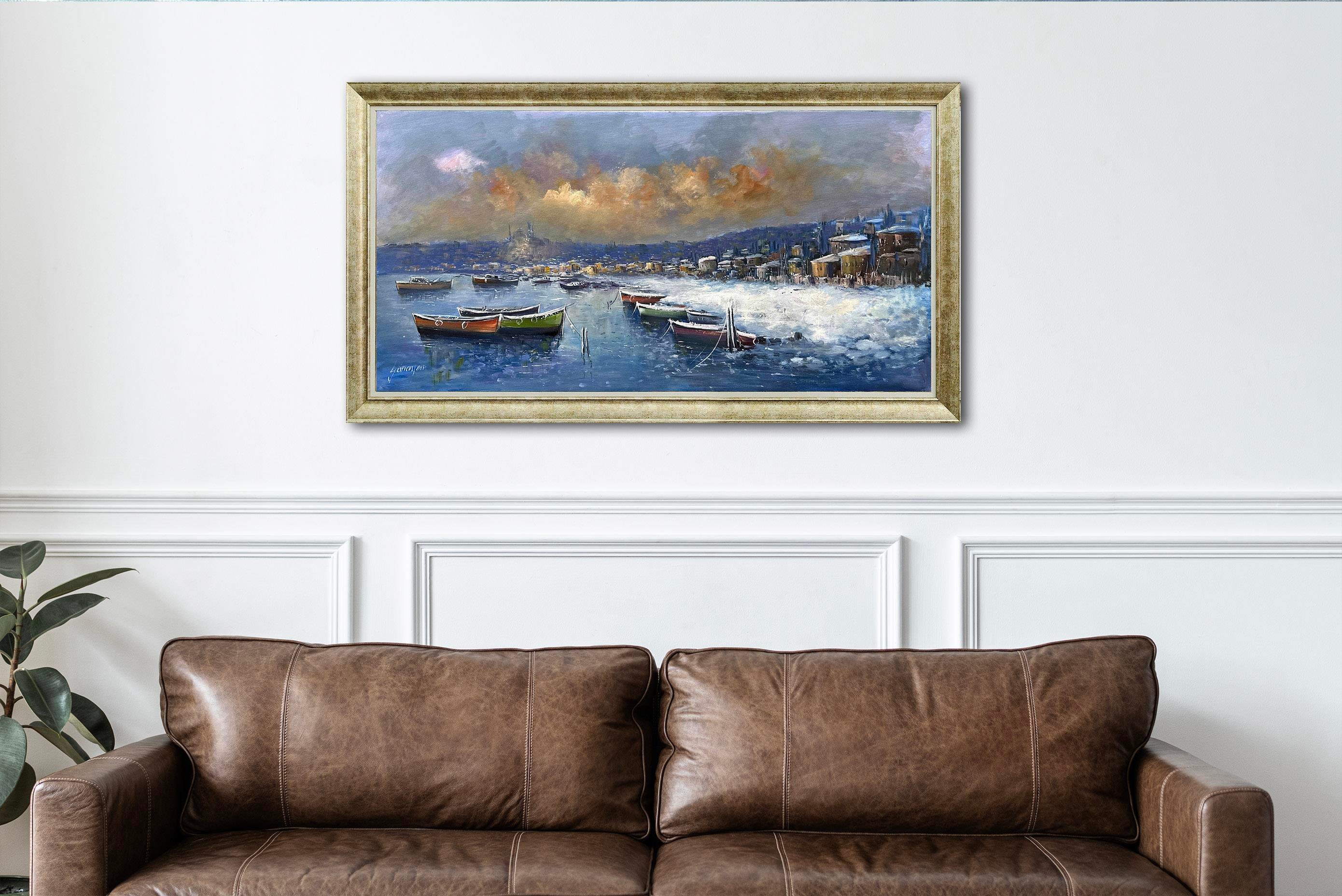 Kız kulesi gün batımı | Yağlı Boya Tablo