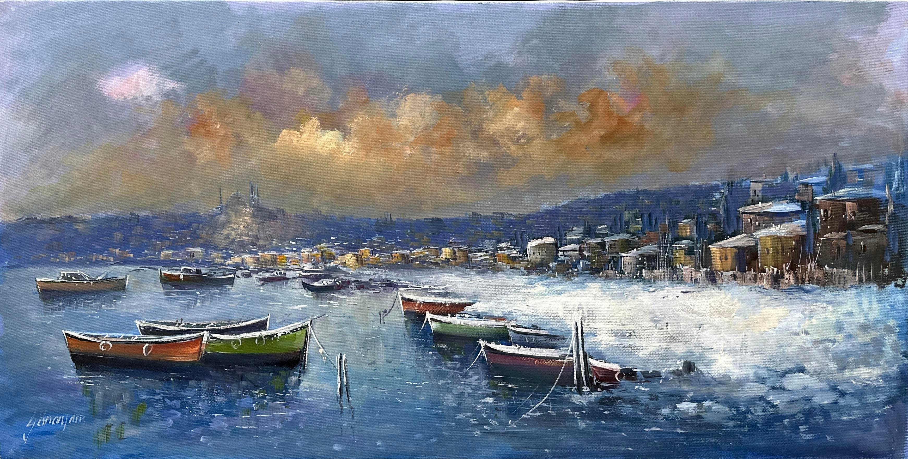 Kız kulesi gün batımı | Yağlı Boya Tablo