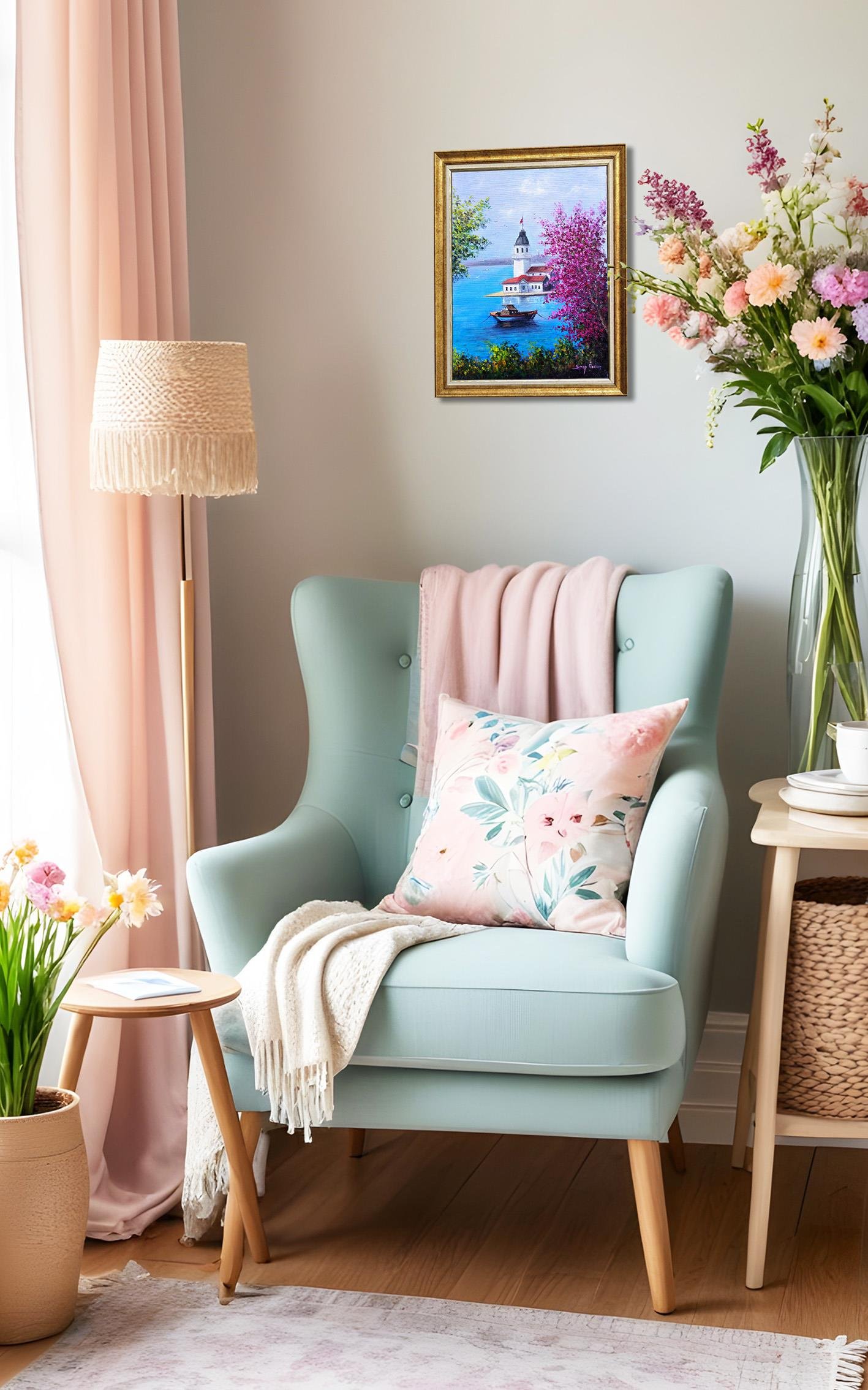 Kız Kulesinde Bahar | Yağlı Boya Tablo